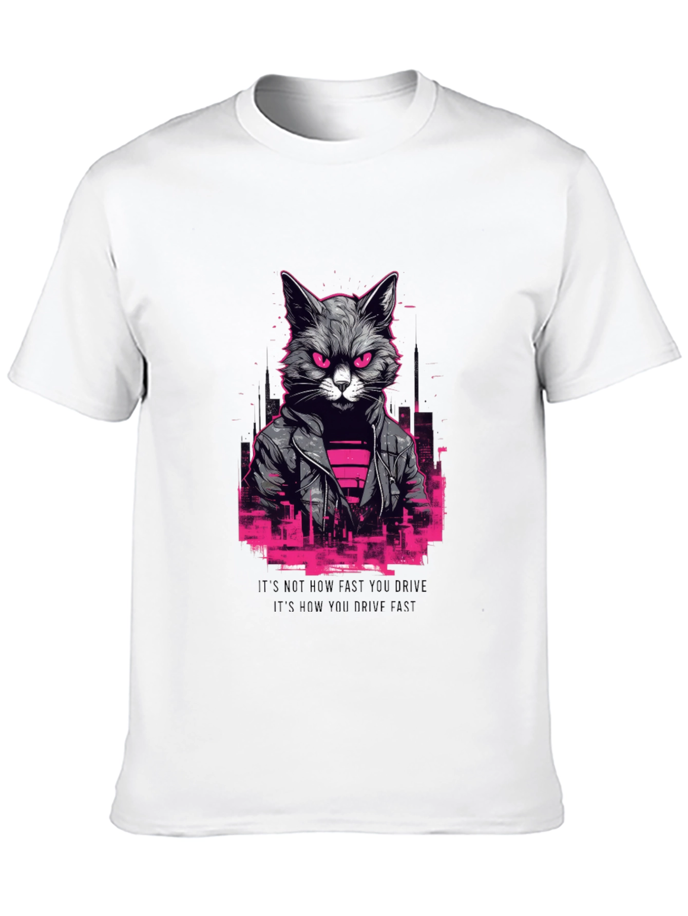 Cyberpunk Cat T-Shirt - Black