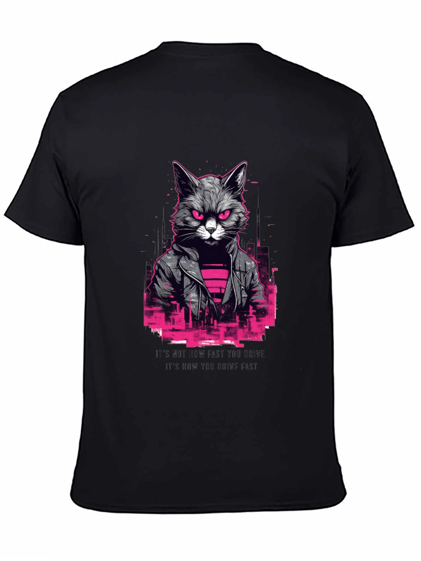 Cyberpunk Cat T-Shirt - Black