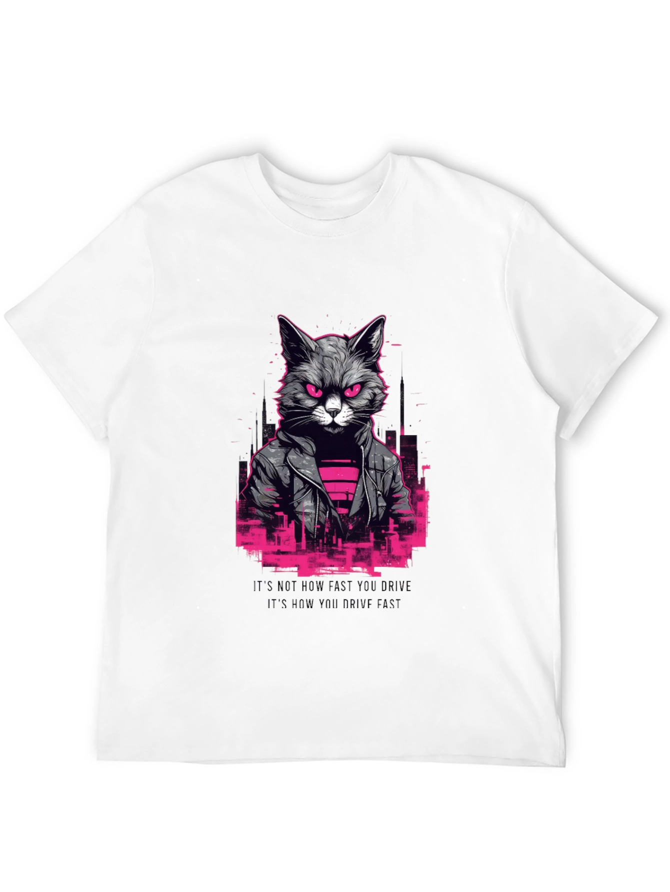 Cyberpunk Cat T-Shirt - Black
