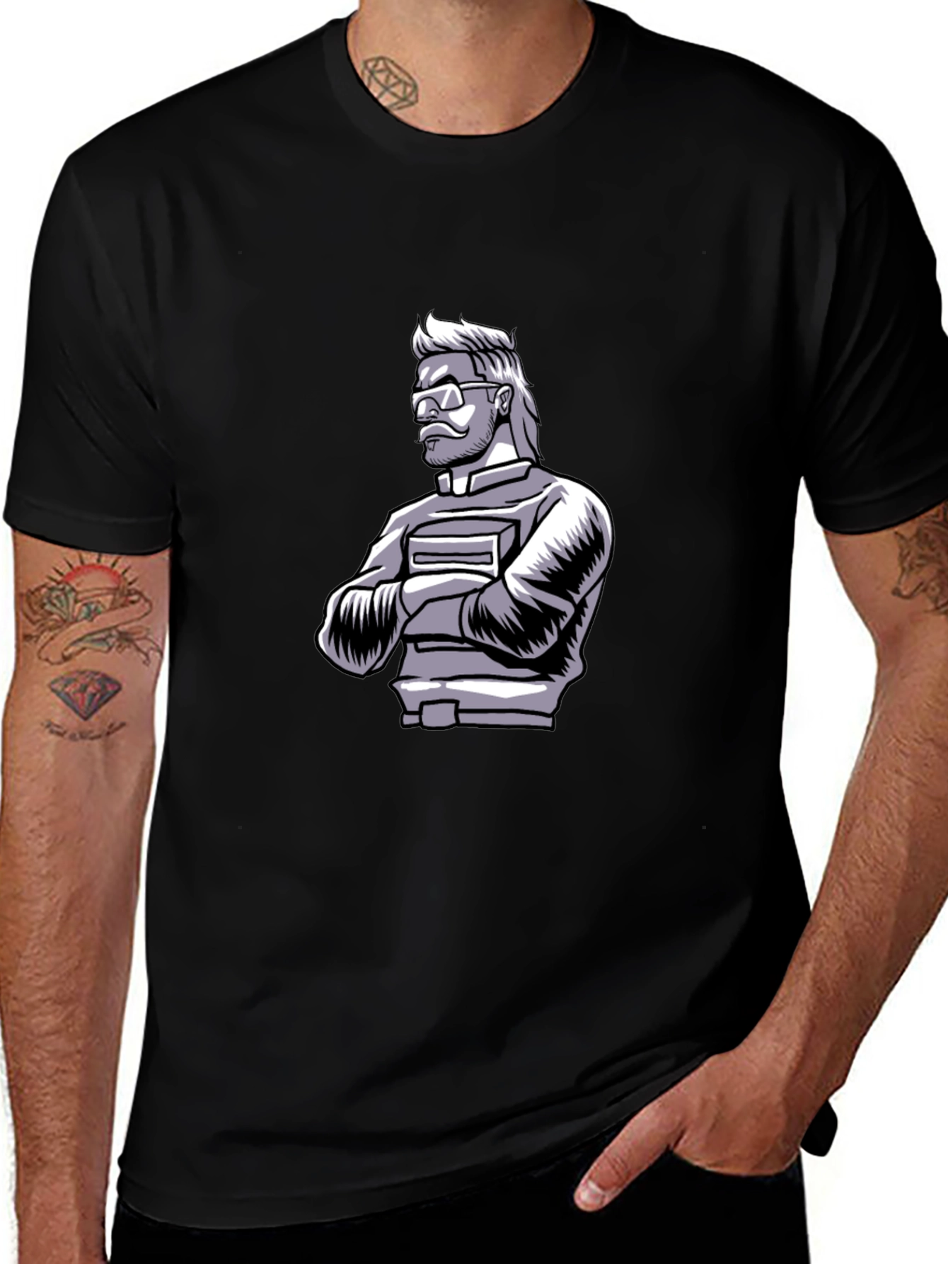 Cool Graphic Print Black T-Shirt
