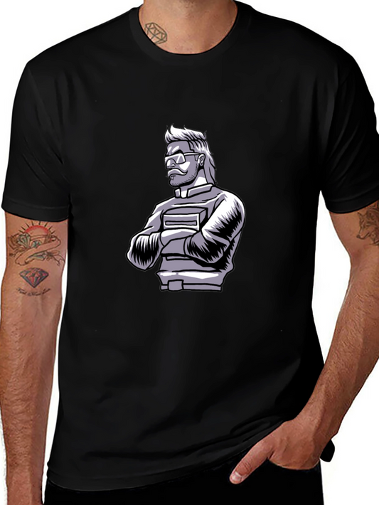 Cool Graphic Print Black T-Shirt