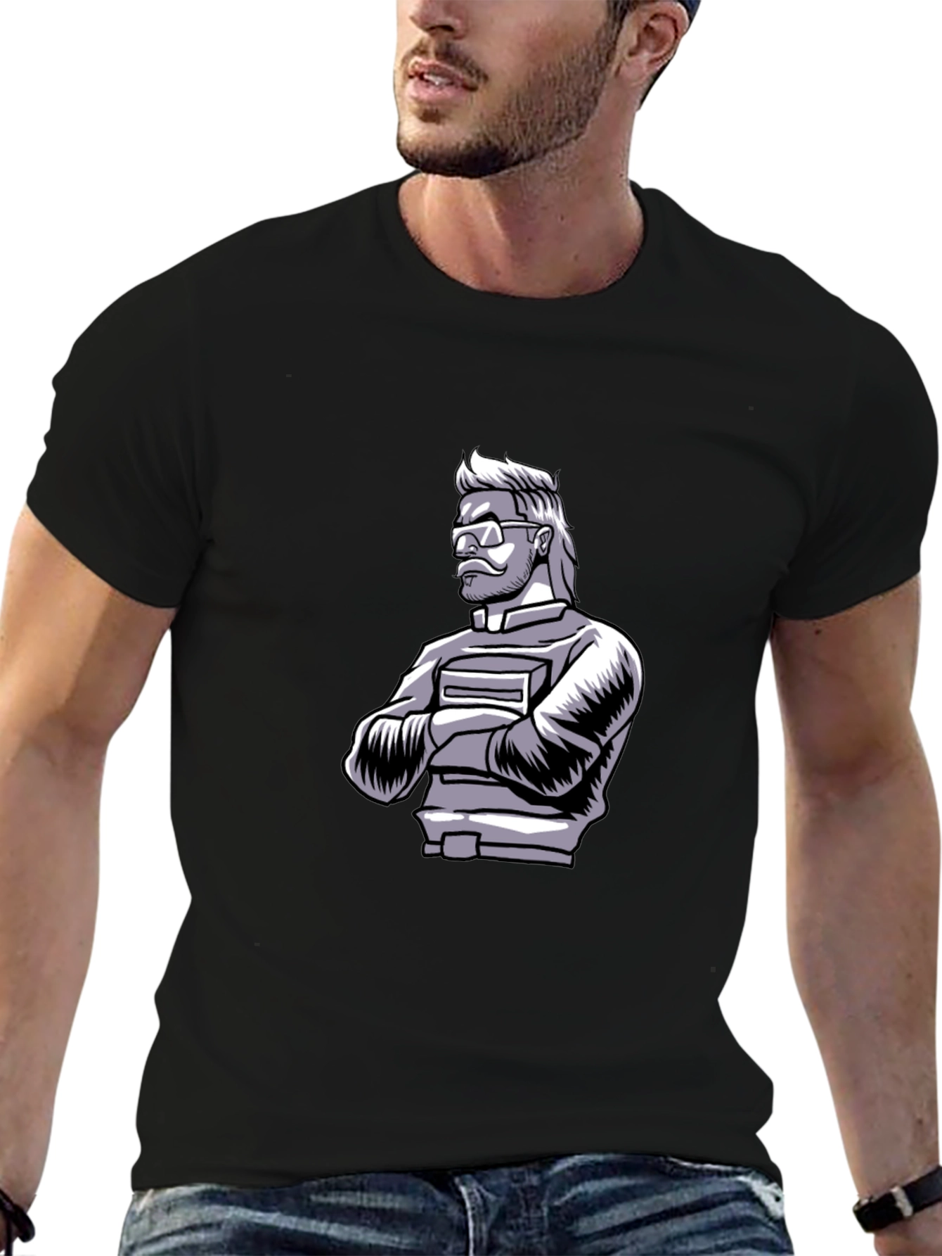 Cool Graphic Print Black T-Shirt