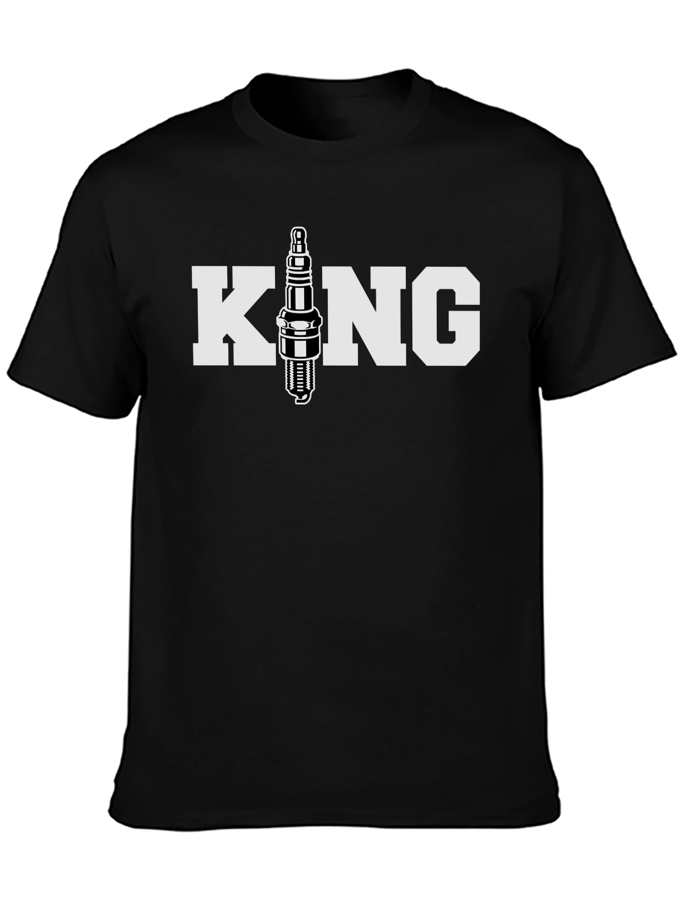 King Spark Plug Graphic Tee - Black Cotton T-Shirt
