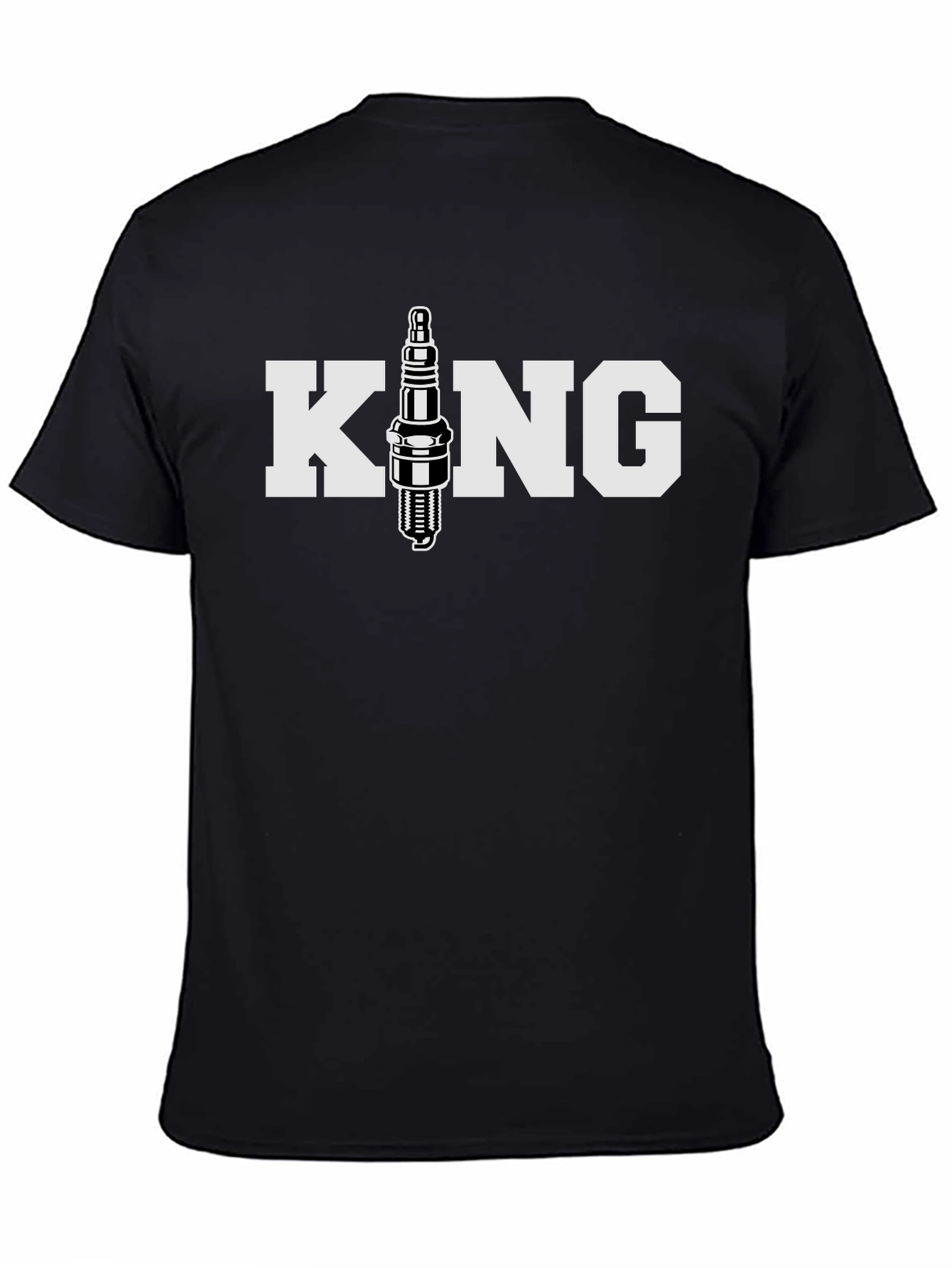 King Spark Plug Graphic Tee - Black Cotton T-Shirt