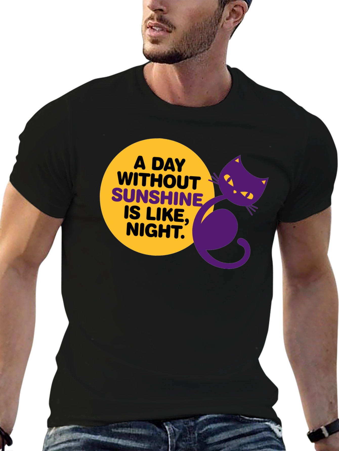 A Day Without Sunshine Black T-Shirt