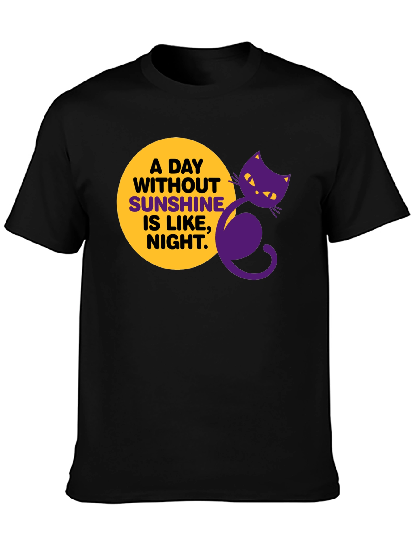A Day Without Sunshine Black T-Shirt