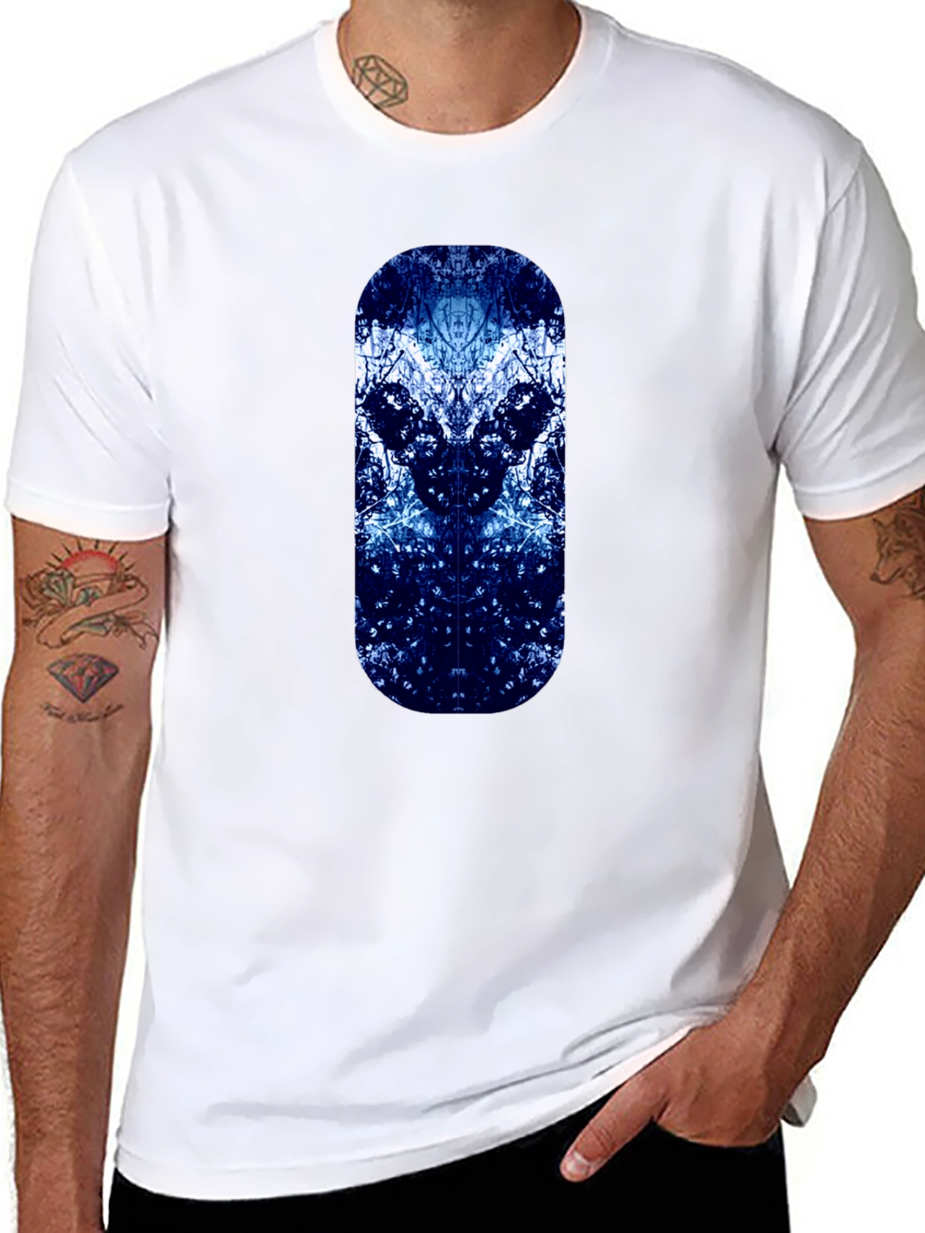 Abstract Tree Design Black T-Shirt