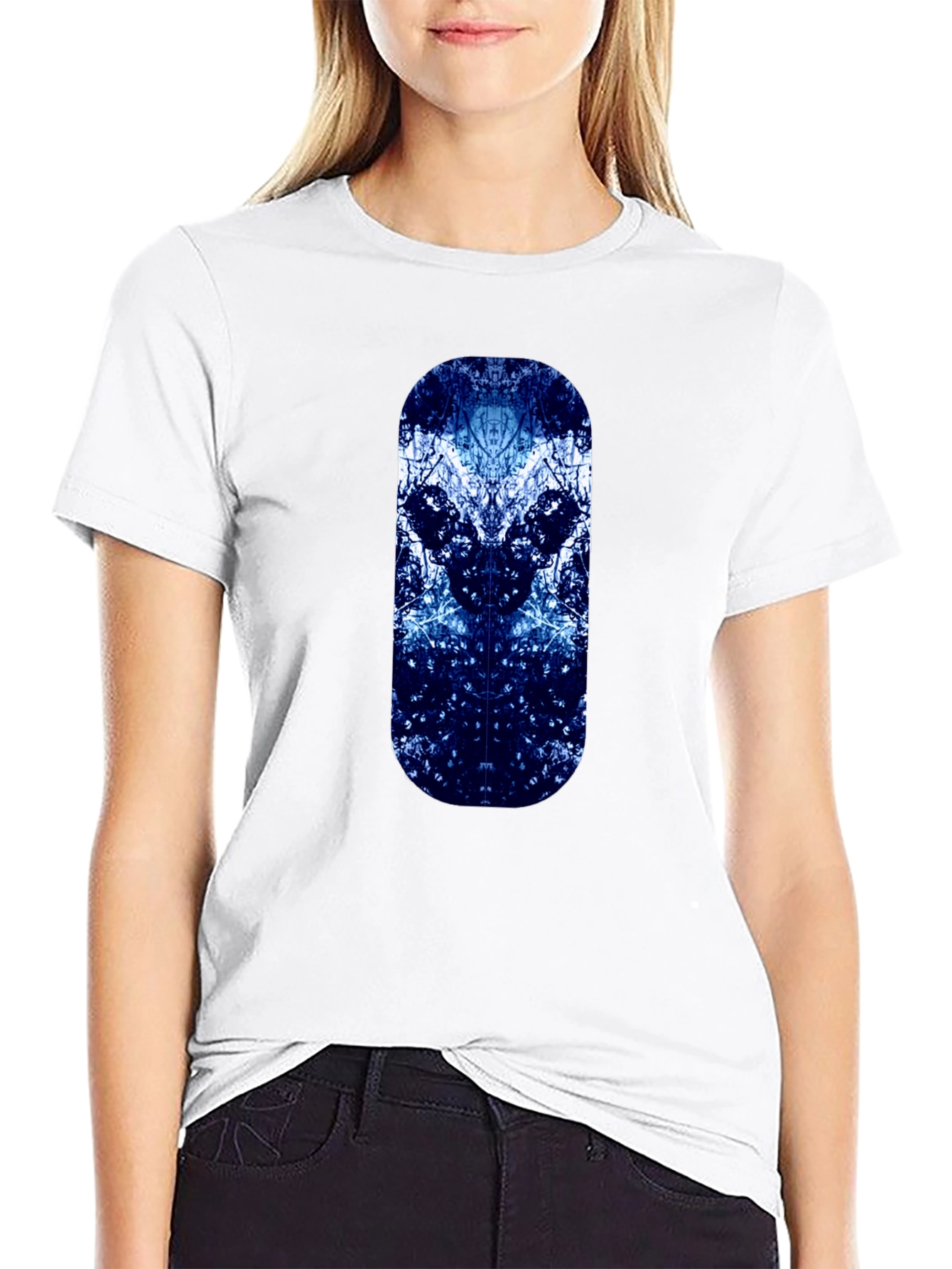 Abstract Tree Design Black T-Shirt