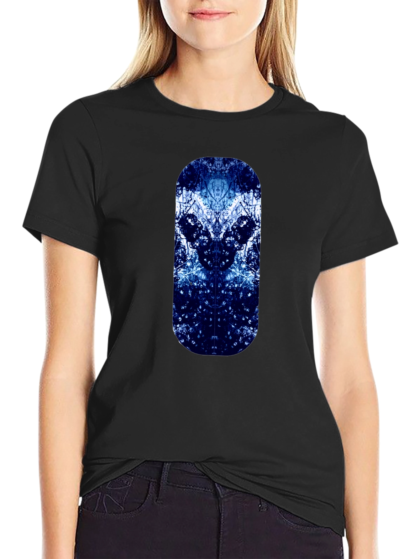 Abstract Tree Design Black T-Shirt