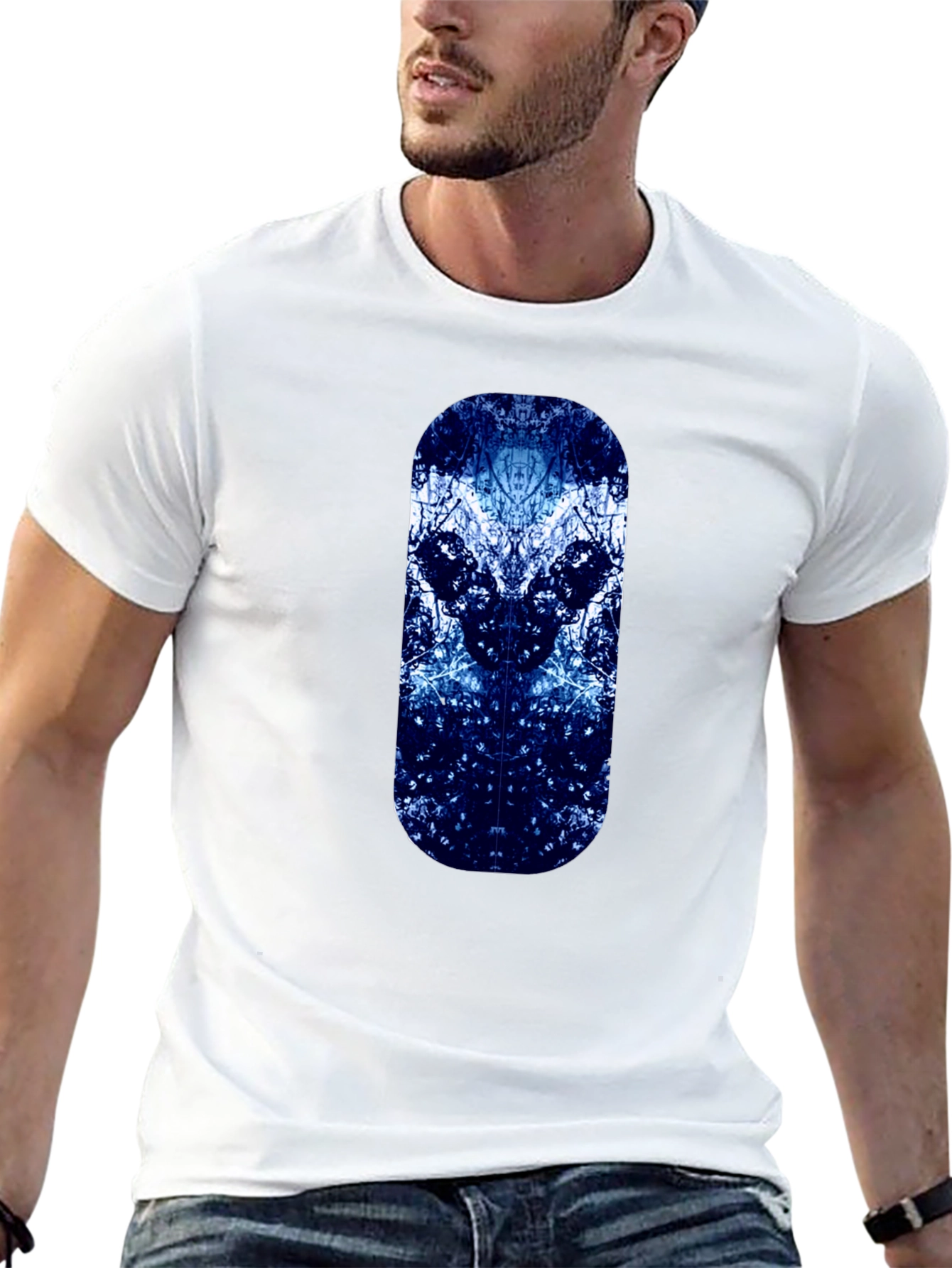 Abstract Tree Design Black T-Shirt