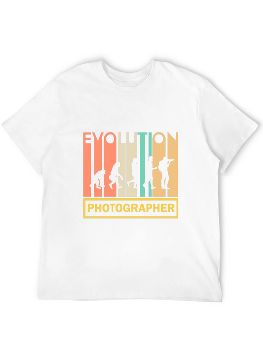 Evolution Photographer T-Shirt - Black Cotton Graphic Tee