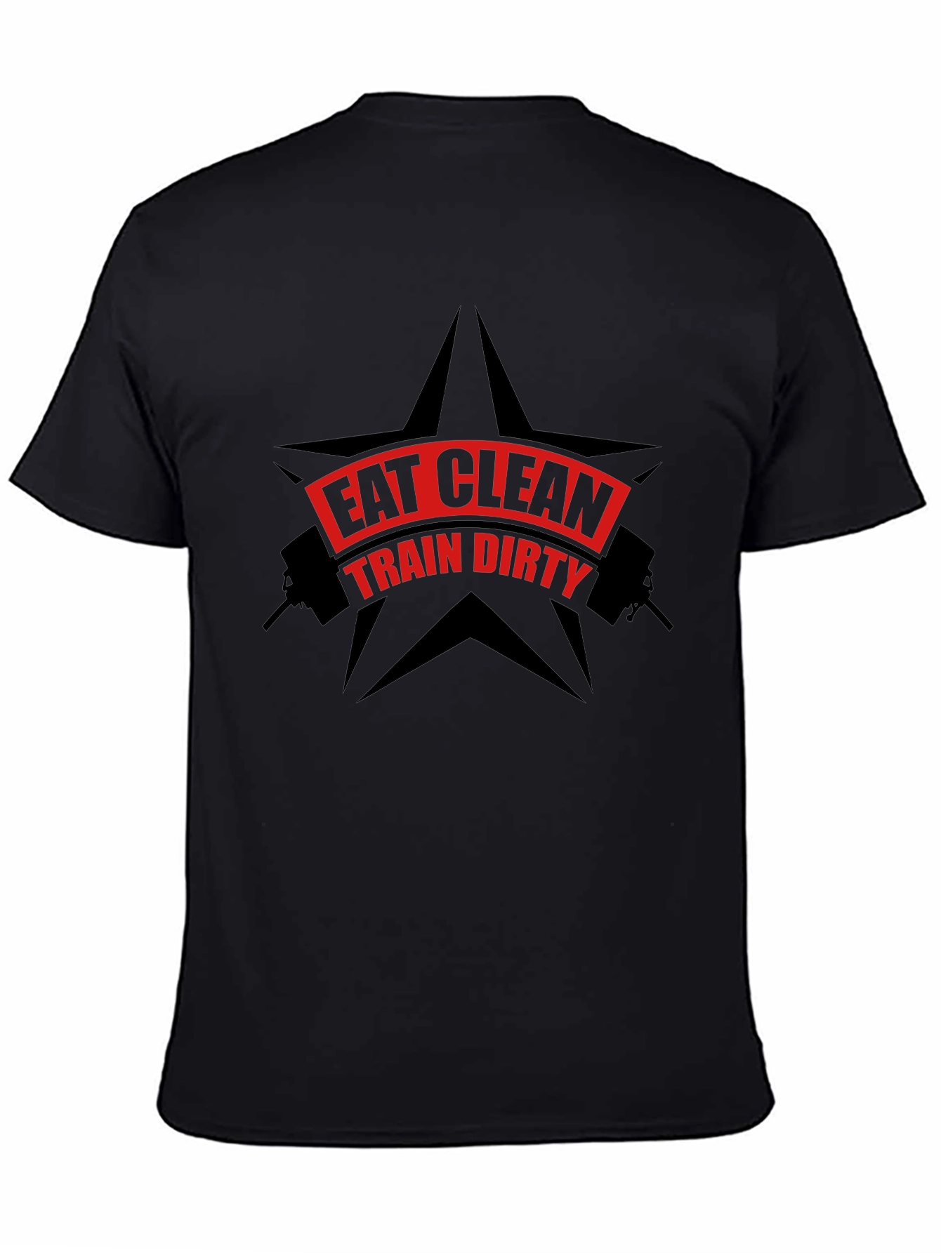 Eat Clean Train Dirty Black Graphic T-Shirt