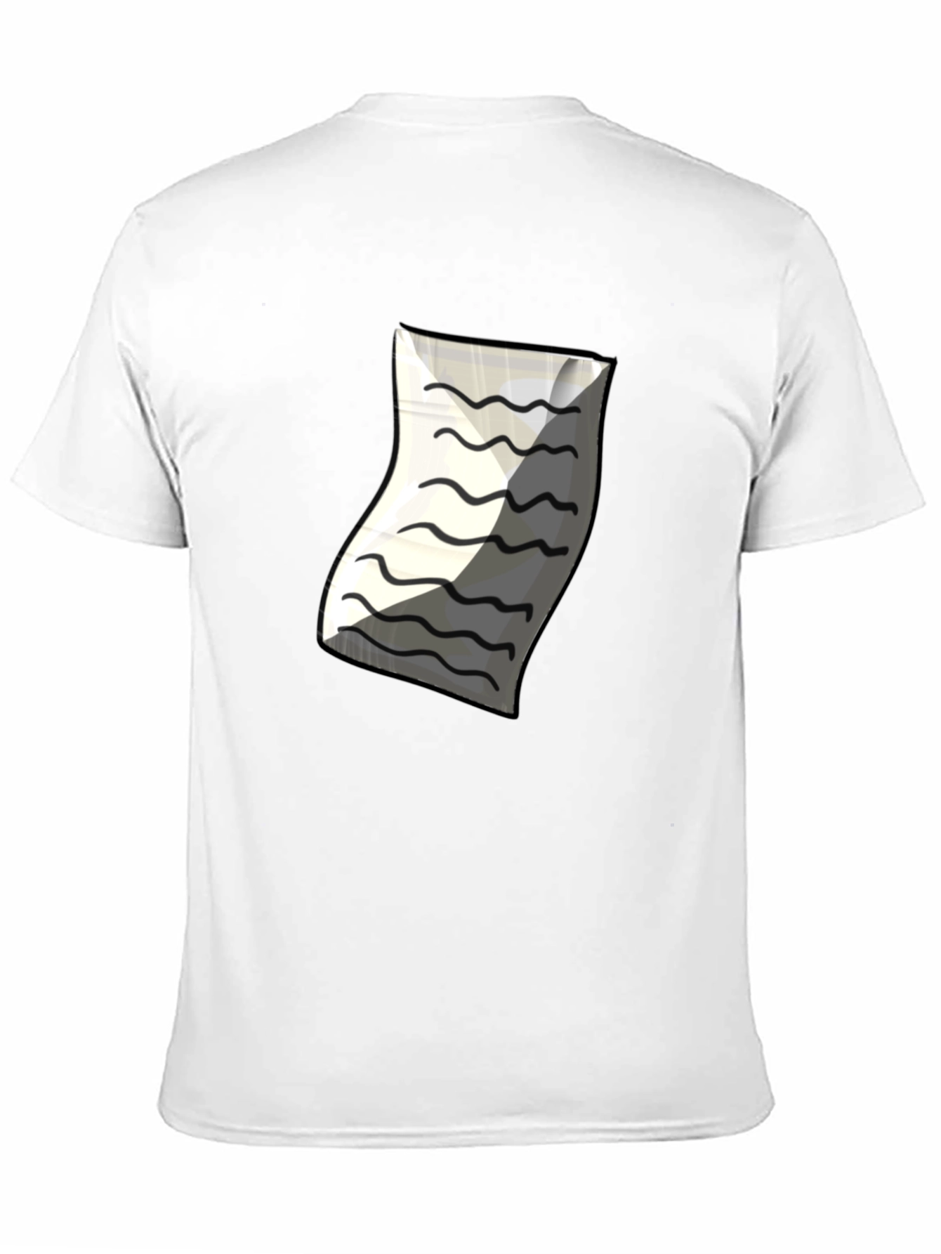 Mens Black T-Shirt with Paper Design