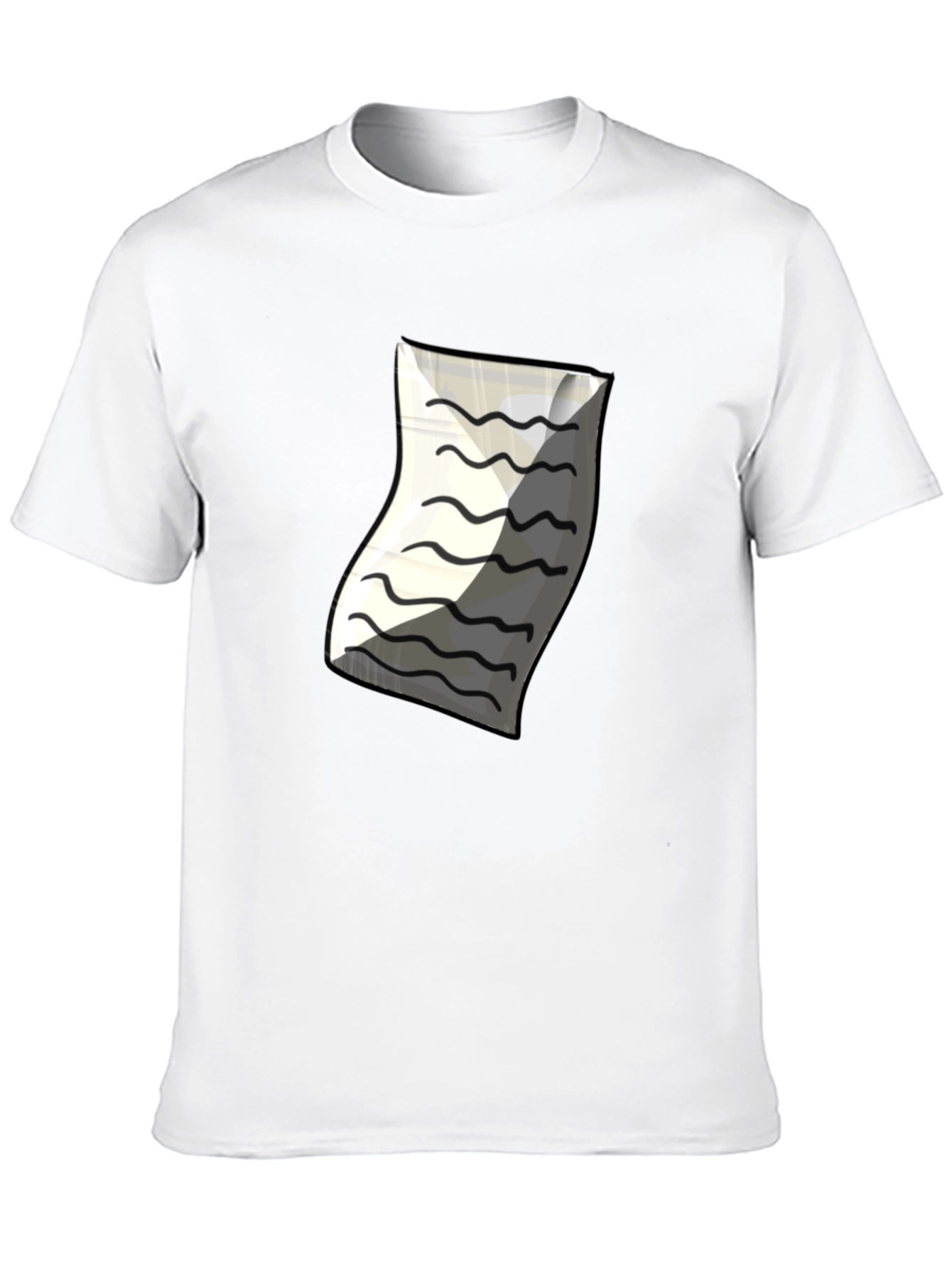 Mens Black T-Shirt with Paper Design