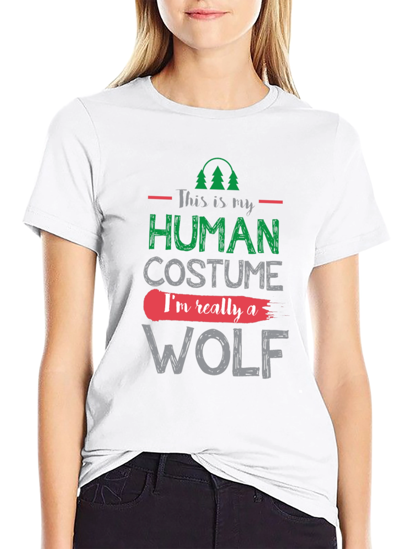 Human Costume Wolf Graphic T-Shirt