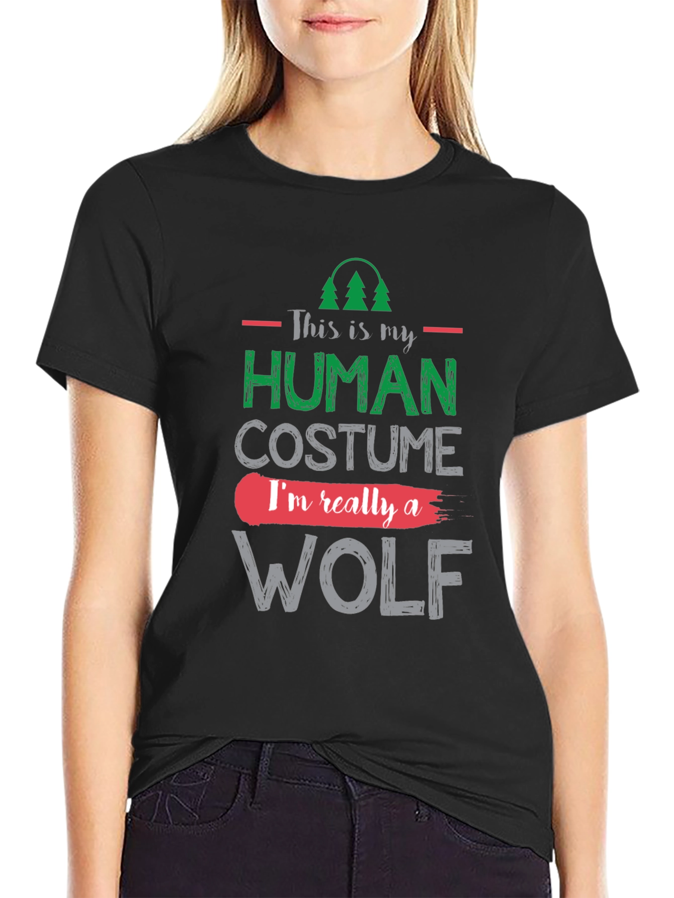 Human Costume Wolf Graphic T-Shirt