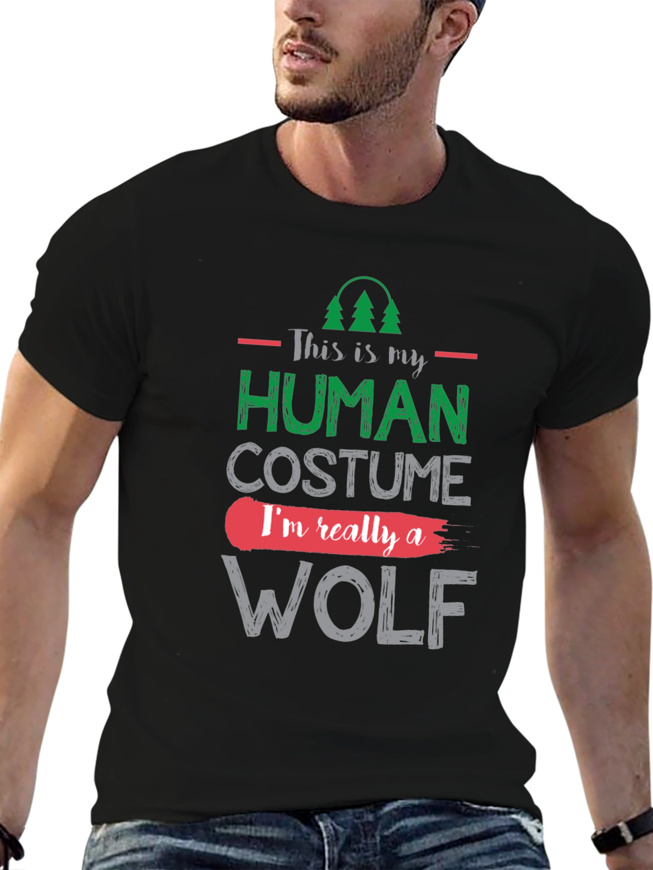 Human Costume Wolf Graphic T-Shirt
