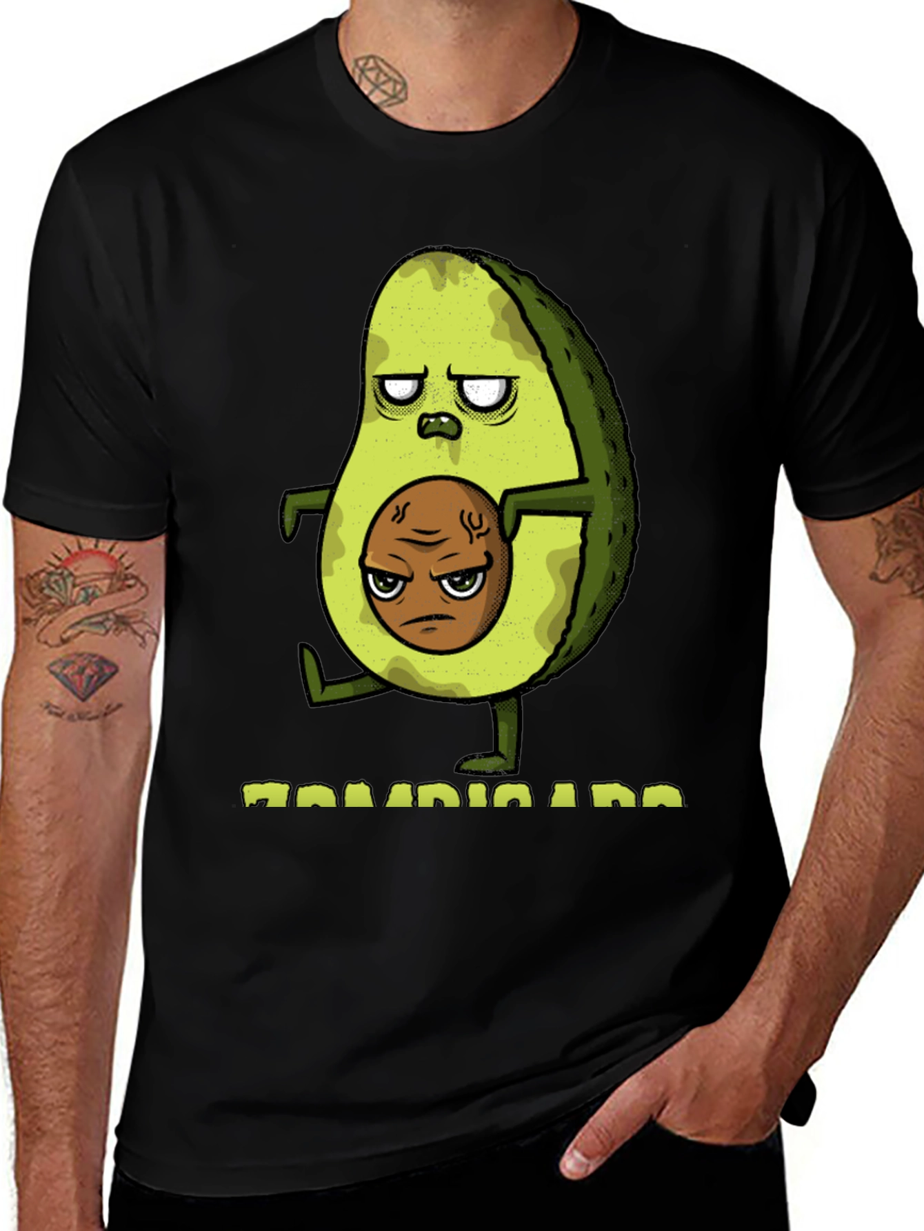 Zombie Avocado Graphic Tee - Funny T-Shirt