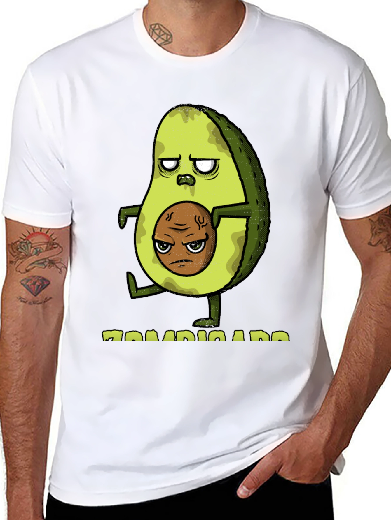 Zombie Avocado Graphic Tee - Funny T-Shirt