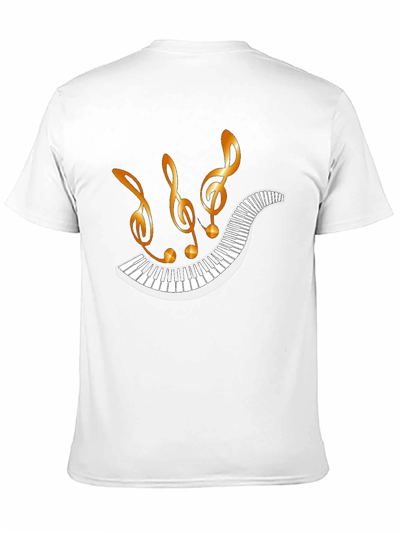 Musical Notes Piano Keys Black T-Shirt