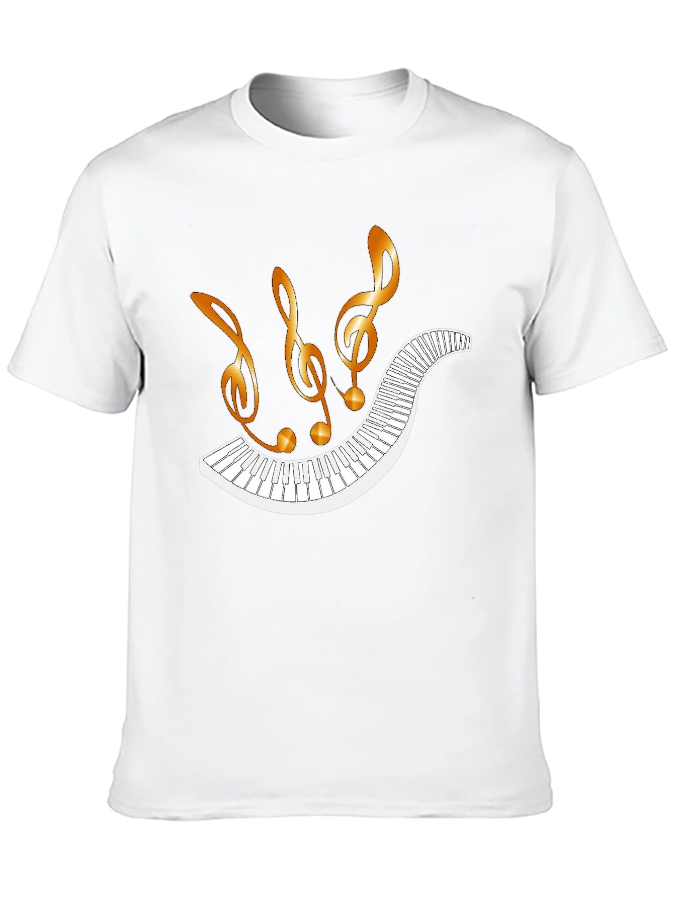 Musical Notes Piano Keys Black T-Shirt