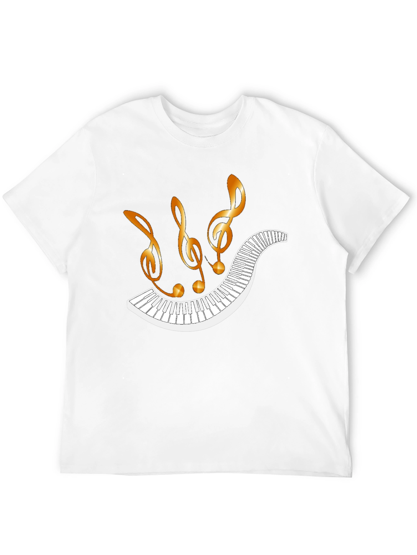 Musical Notes Piano Keys Black T-Shirt