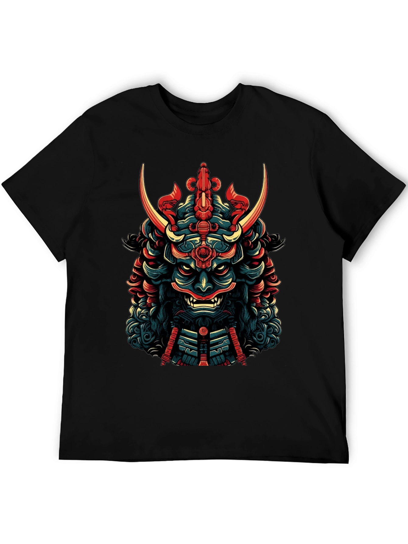 Samurai Mask Graphic Tee - Mens Black T-Shirt