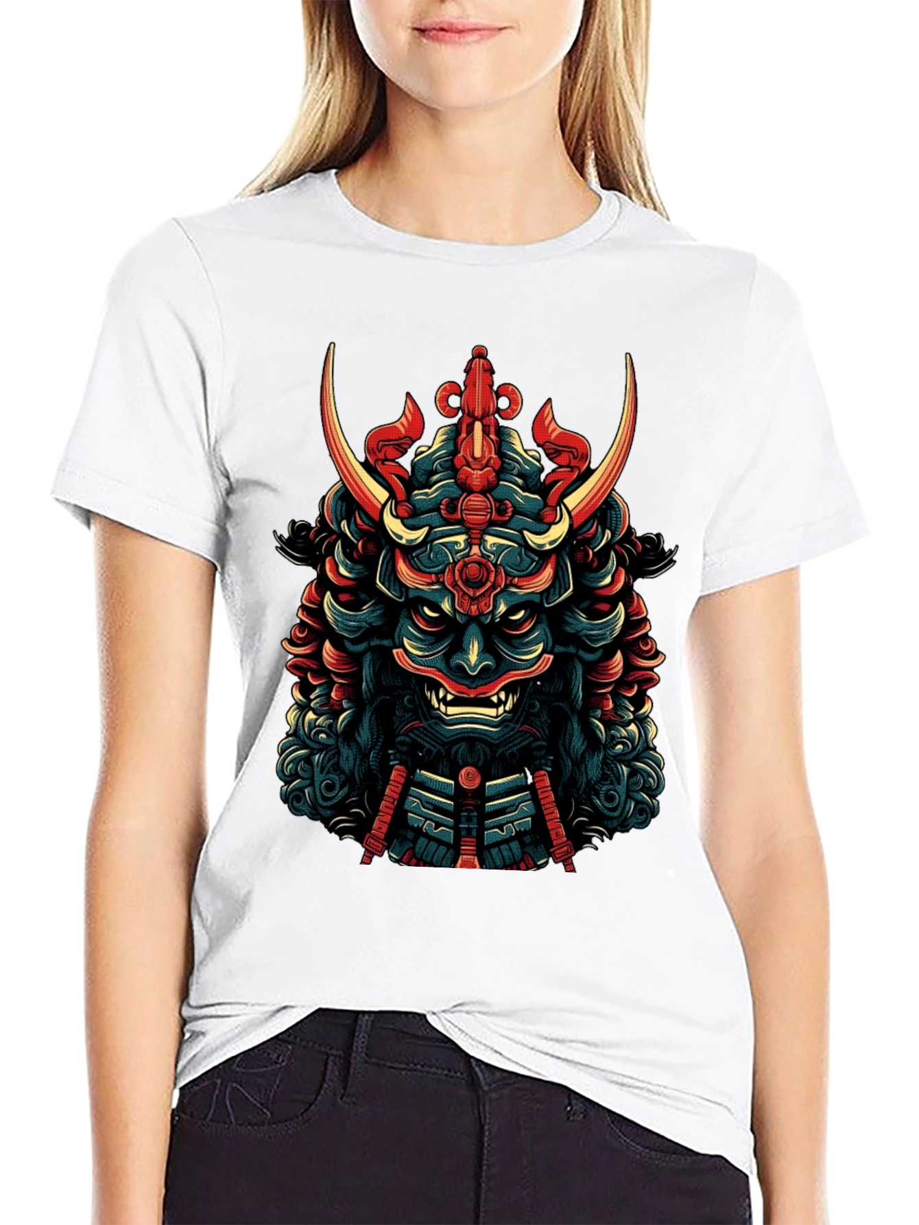 Samurai Mask Graphic Tee - Mens Black T-Shirt