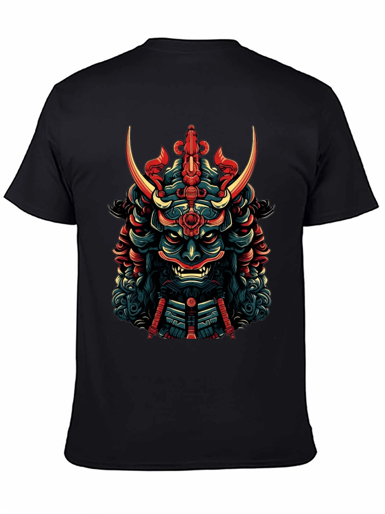 Samurai Mask Graphic Tee - Mens Black T-Shirt