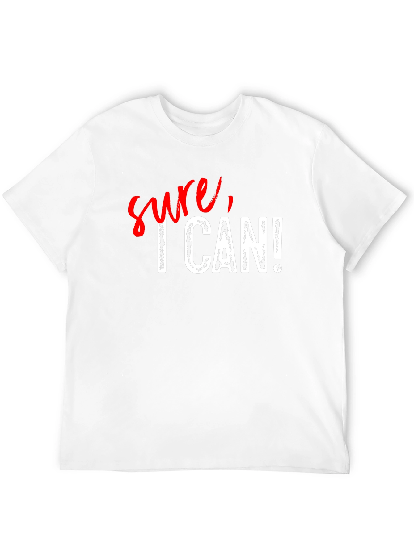 Sure I Can! Graphic Print Black Cotton T-Shirt