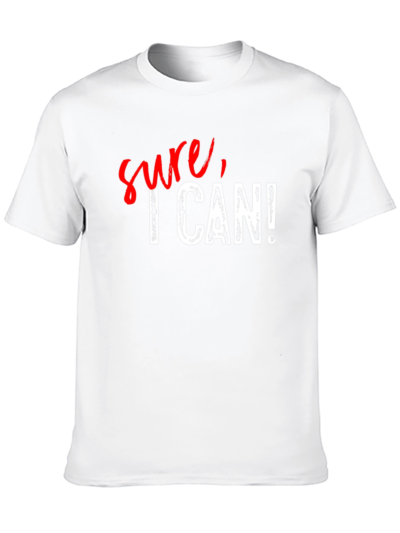 Sure I Can! Graphic Print Black Cotton T-Shirt
