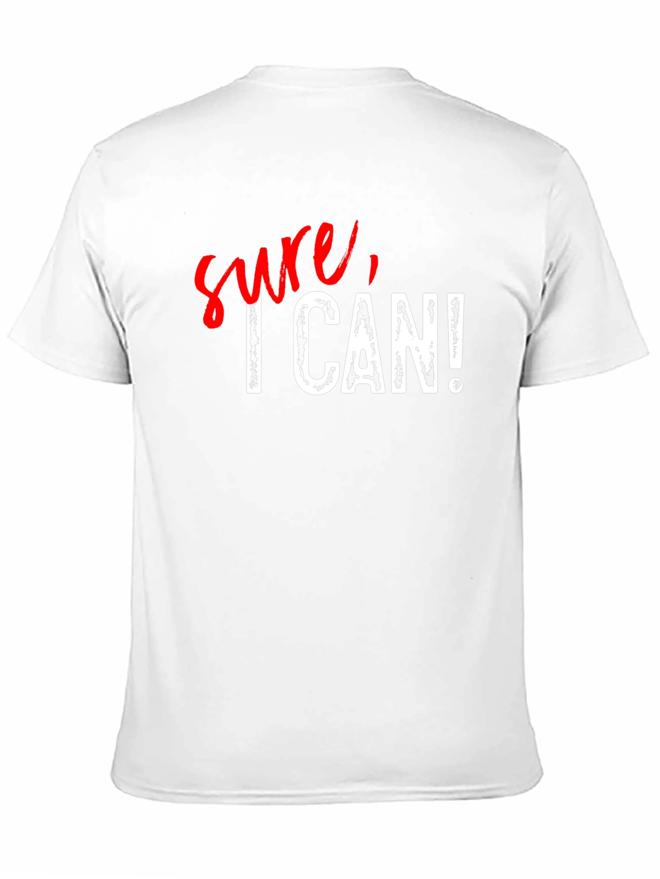 Sure I Can! Graphic Print Black Cotton T-Shirt