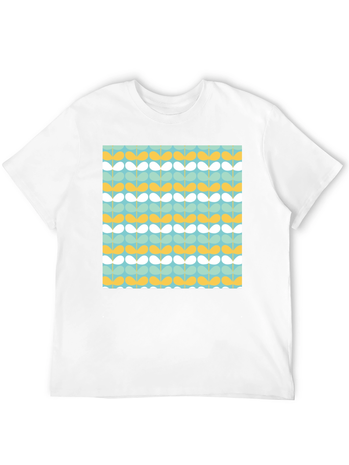 Retro Floral Pattern Black T-Shirt