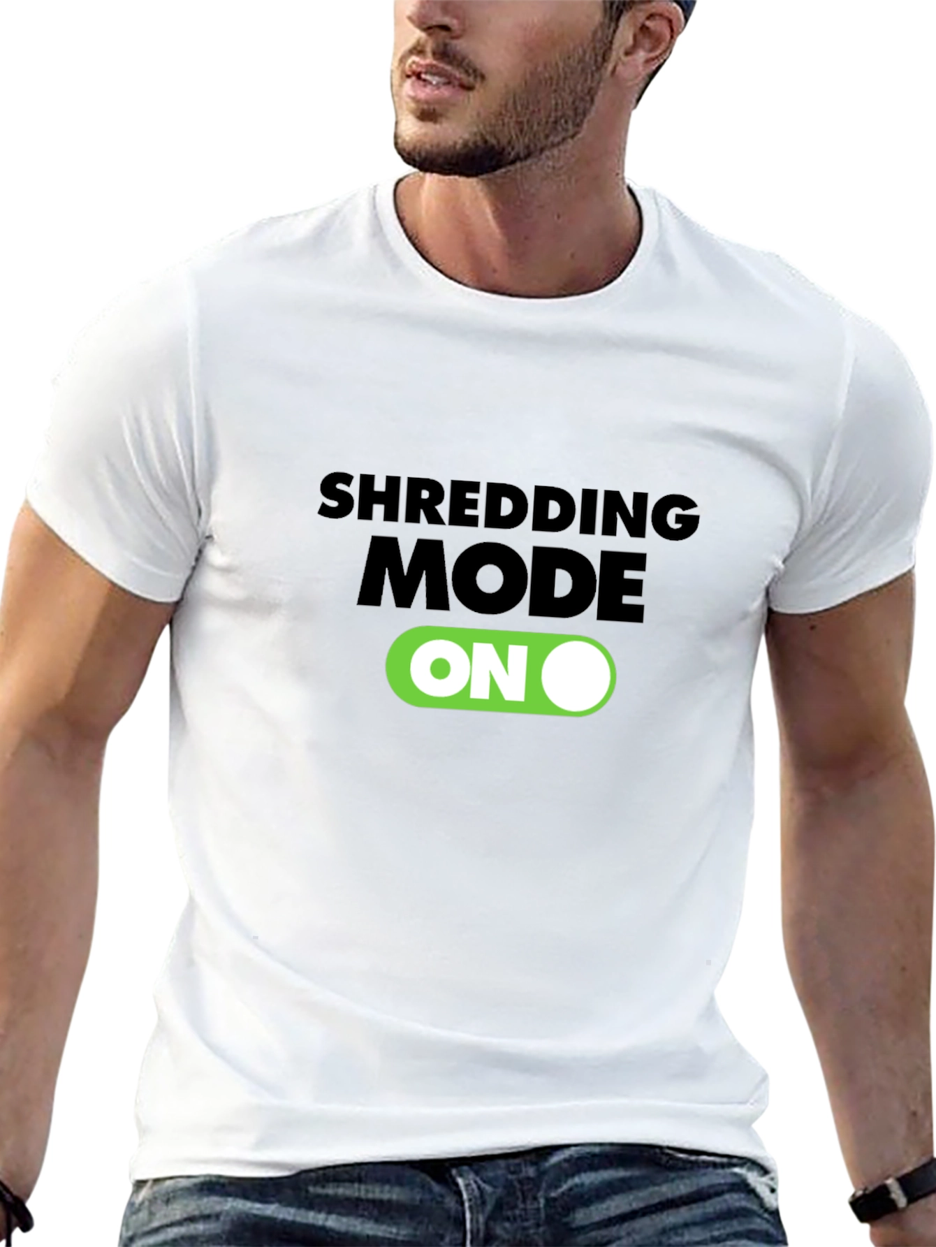 Shredding Mode On Black T-Shirt