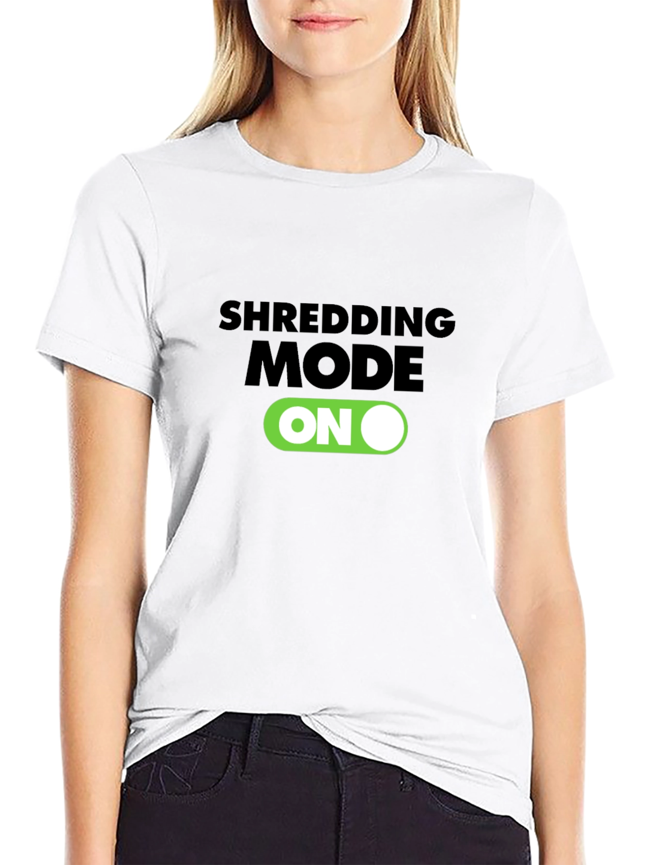 Shredding Mode On Black T-Shirt