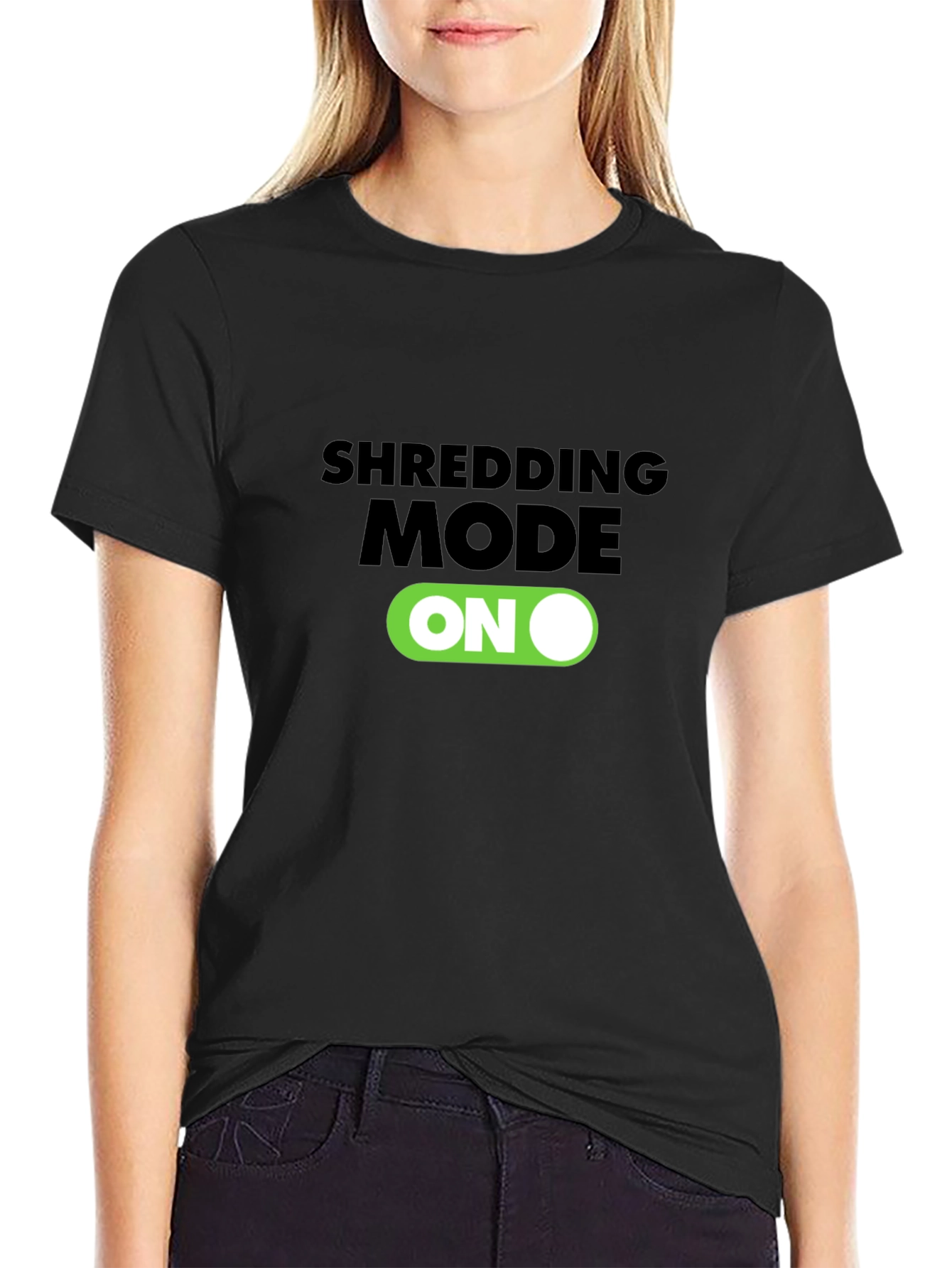 Shredding Mode On Black T-Shirt