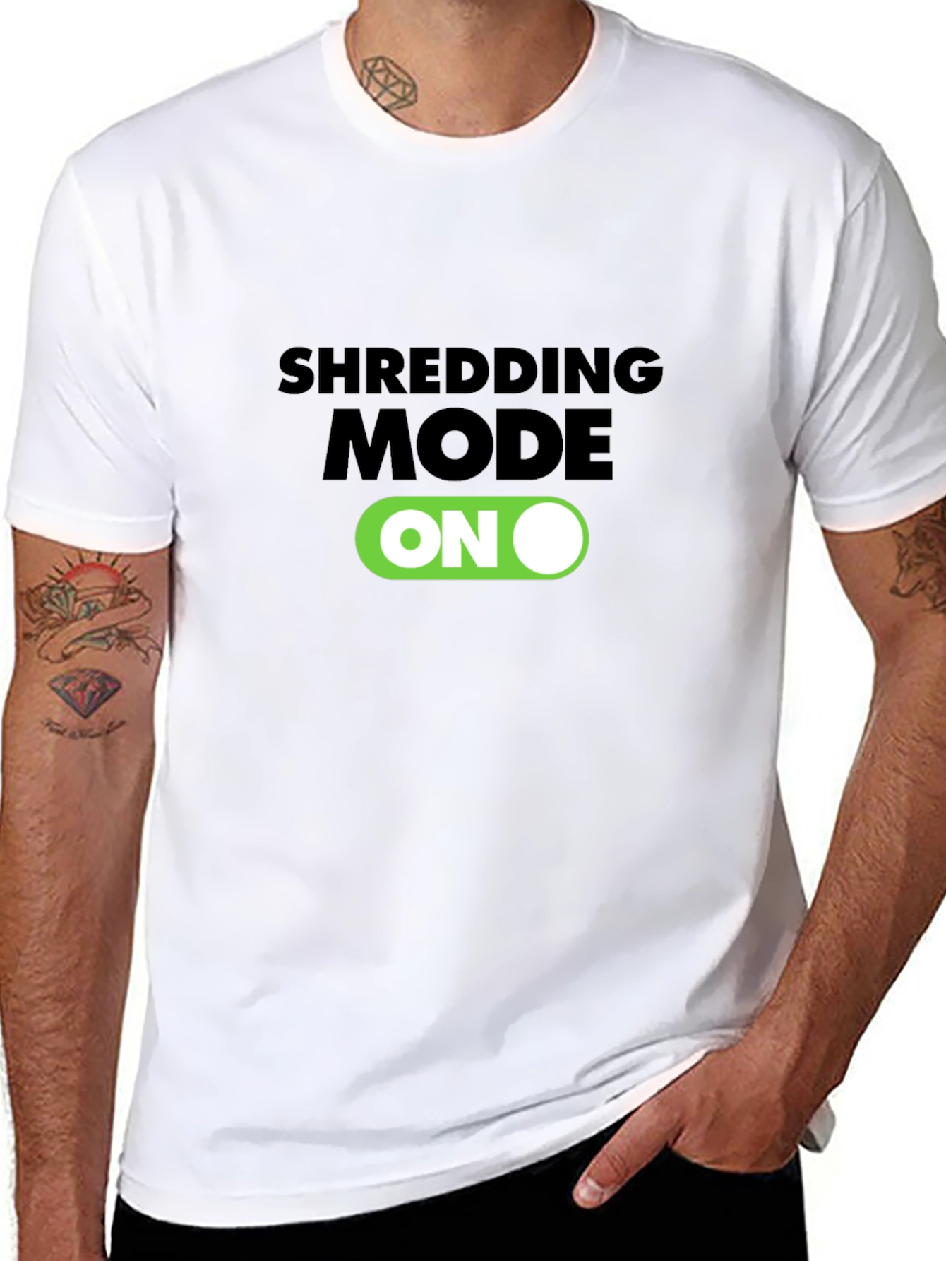 Shredding Mode On Black T-Shirt