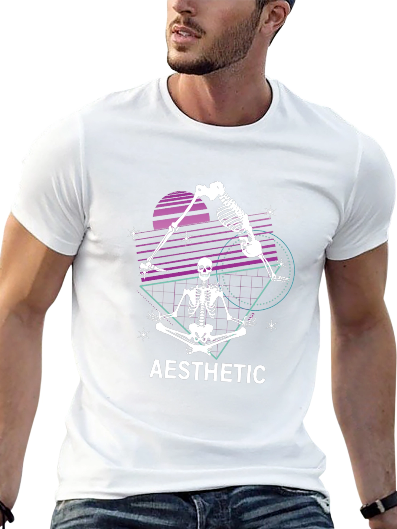 Aesthetic Skeleton Graphic Tee - Yoga Vibes