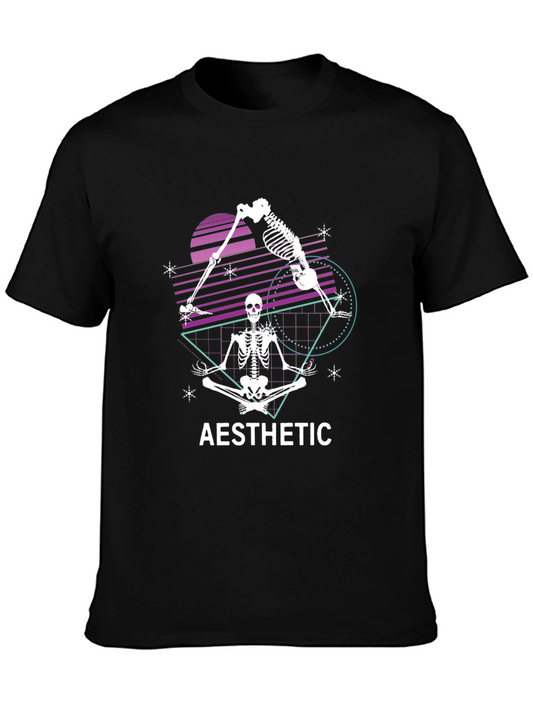 Aesthetic Skeleton Graphic Tee - Yoga Vibes