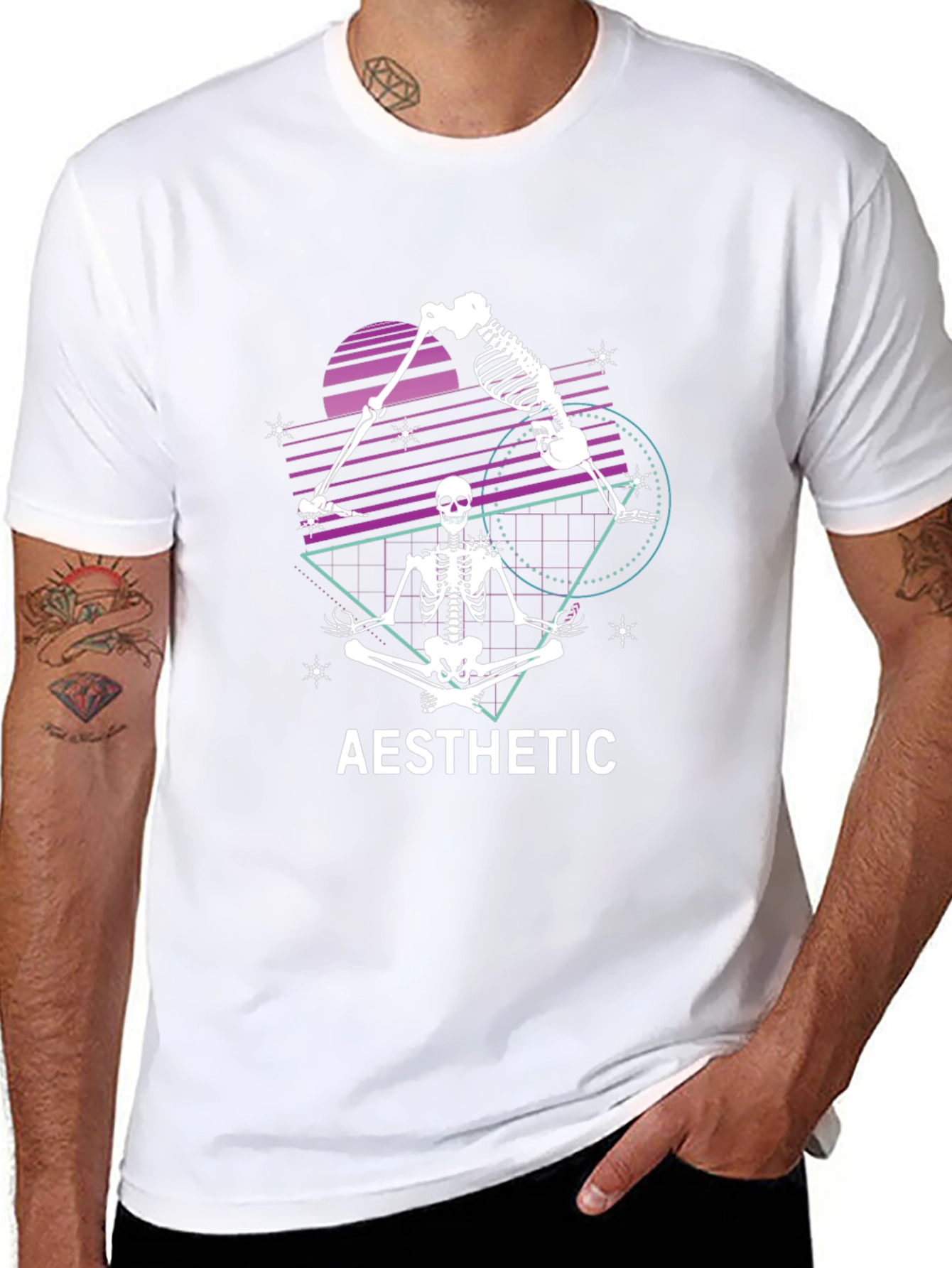 Aesthetic Skeleton Graphic Tee - Yoga Vibes