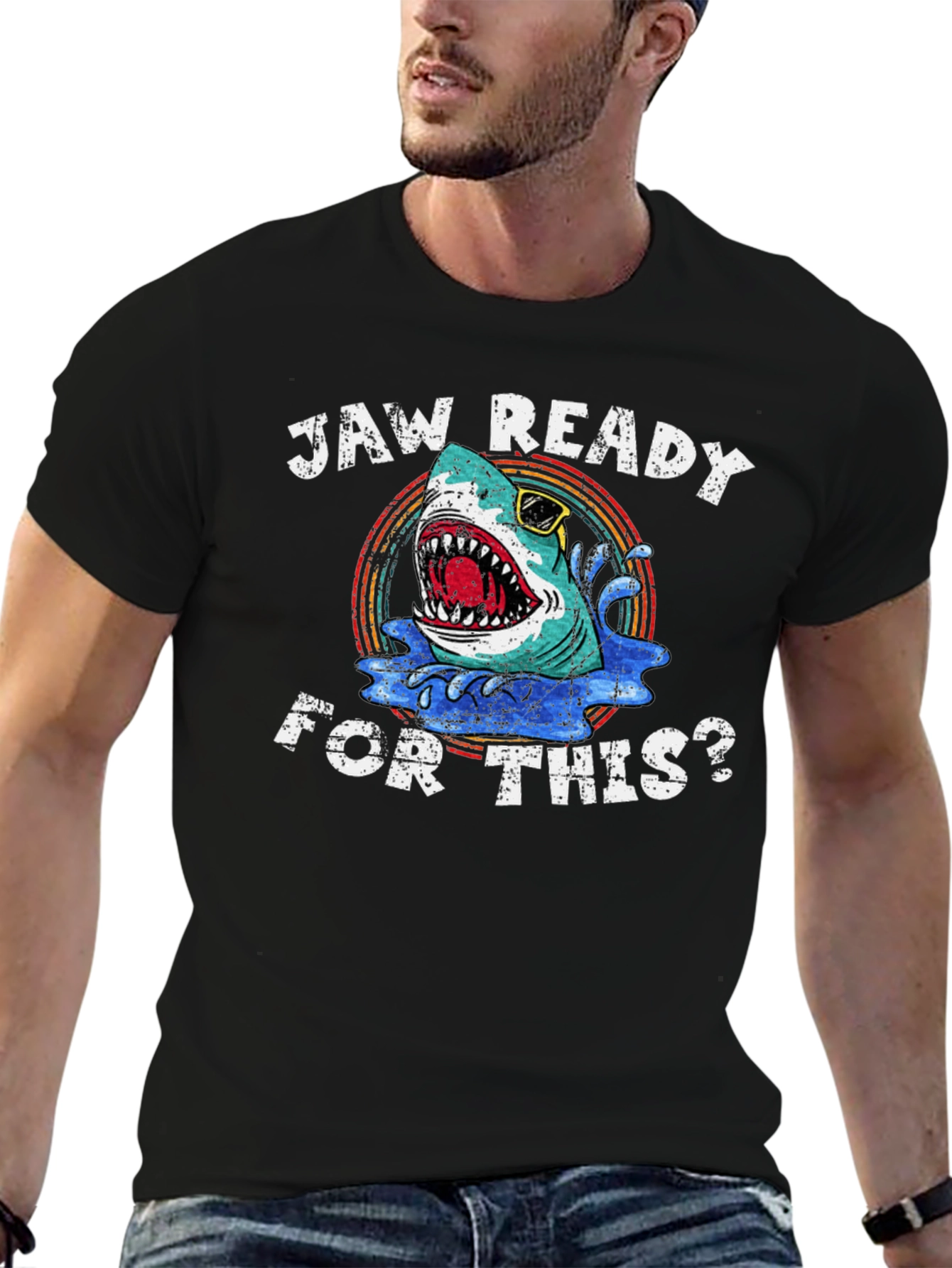 Jaw Ready Shark Graphic T-Shirt