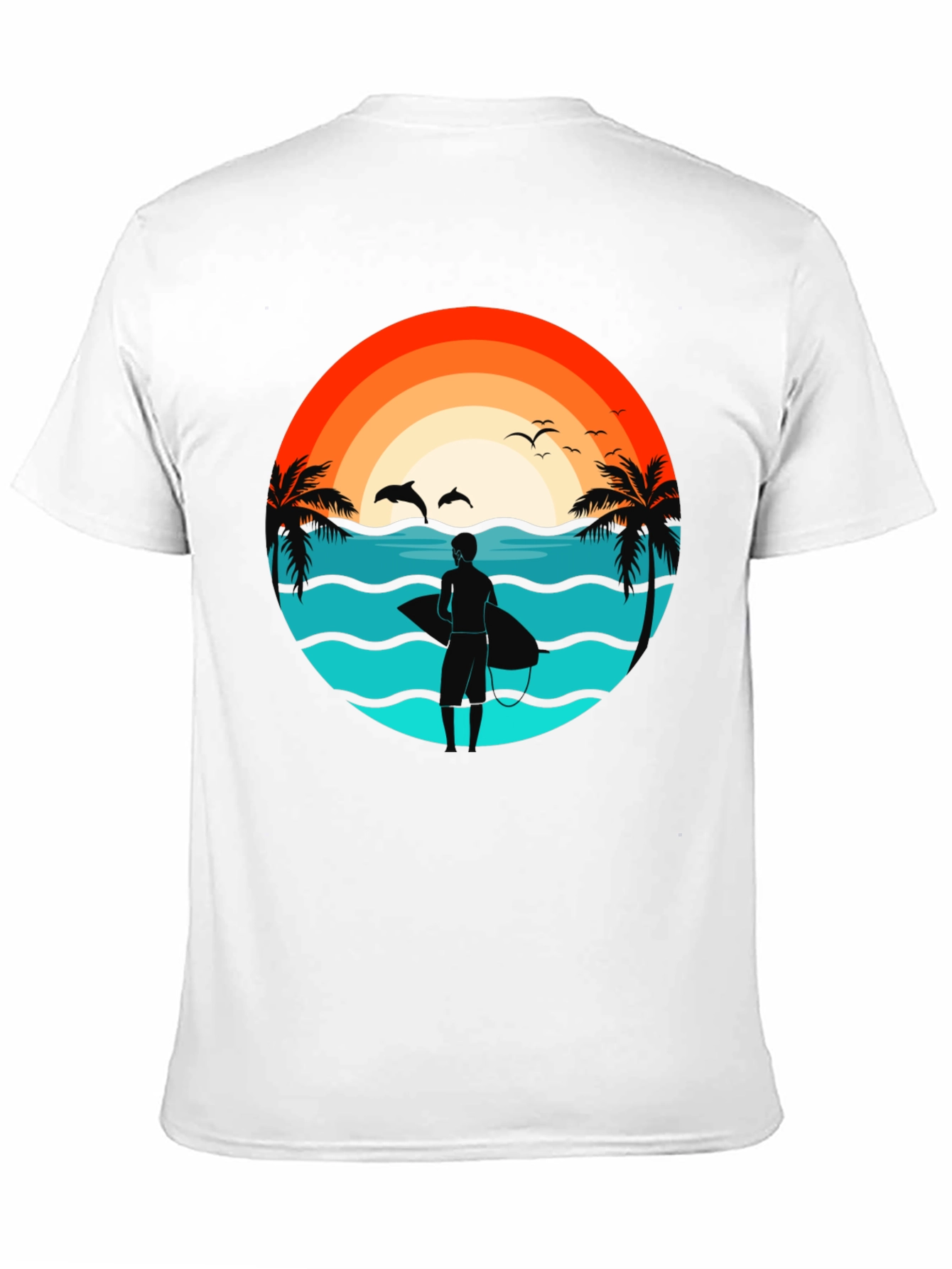 Surfer Beach Sunset Graphic Tee - Mens