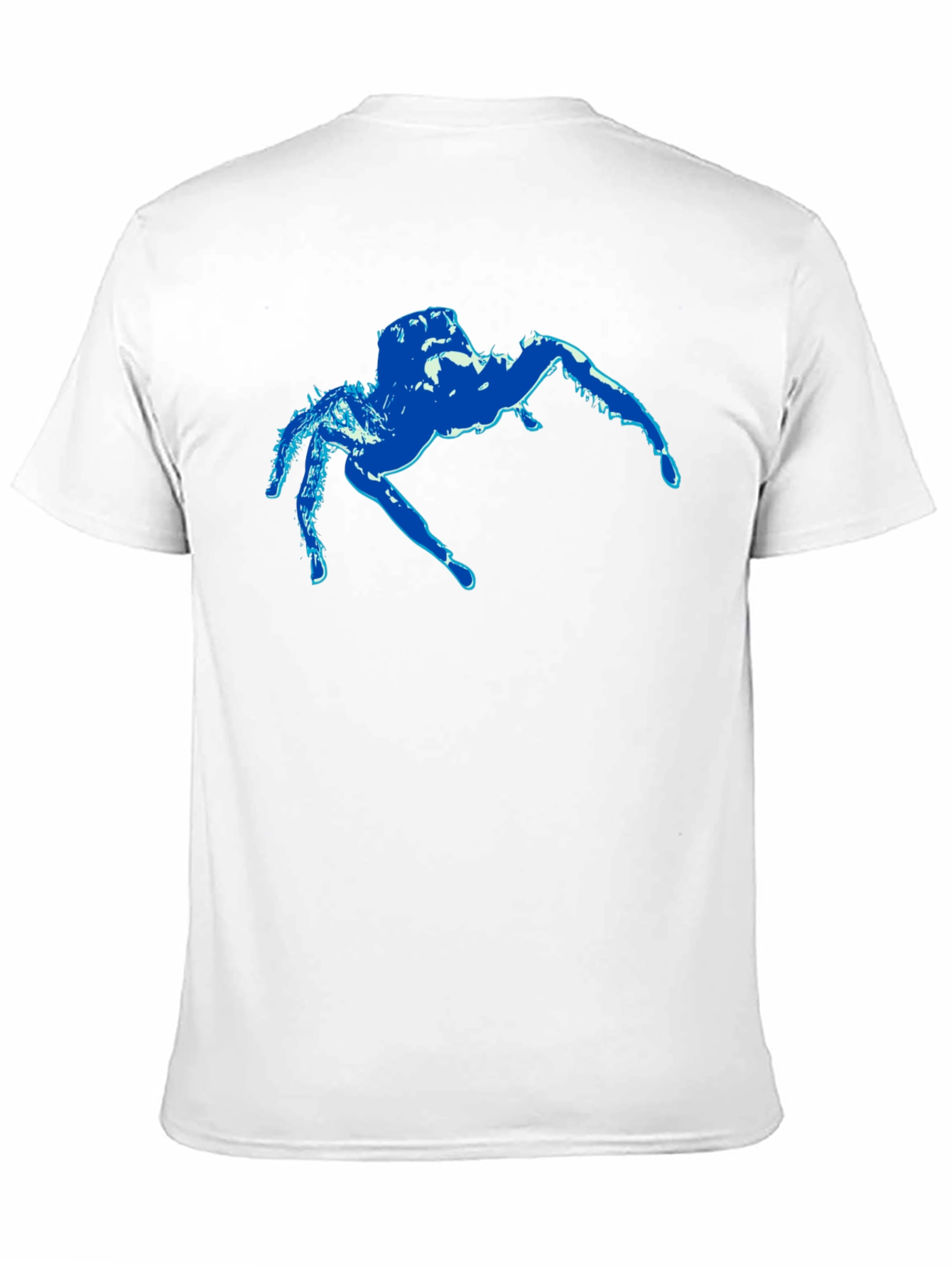 Blue Spider Graphic Black T-Shirt