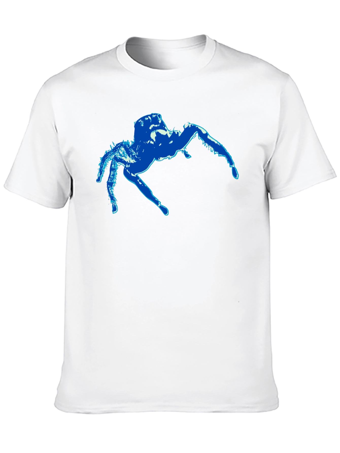 Blue Spider Graphic Black T-Shirt