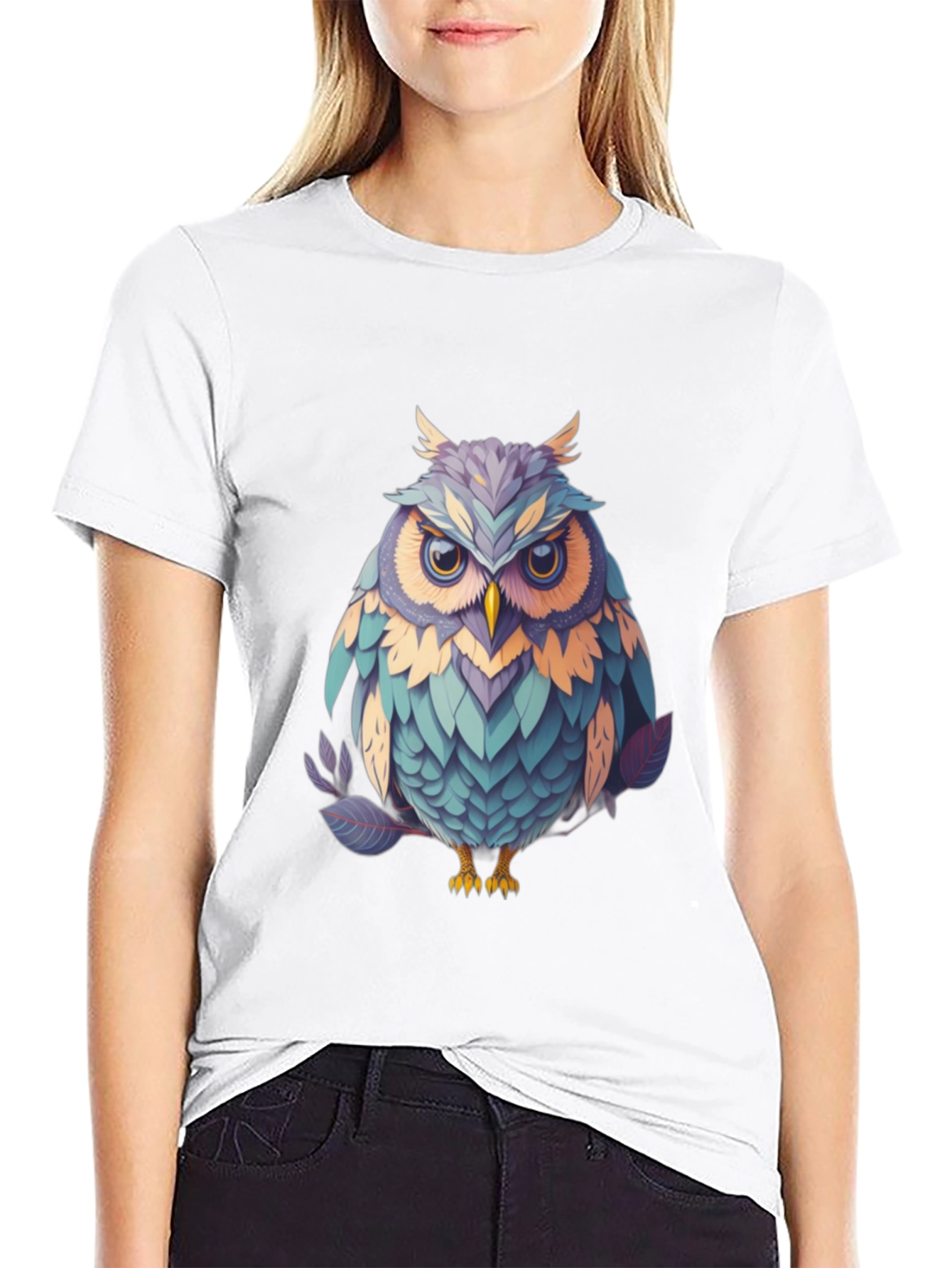 Owl Graphic Tee - Unique Bird Design