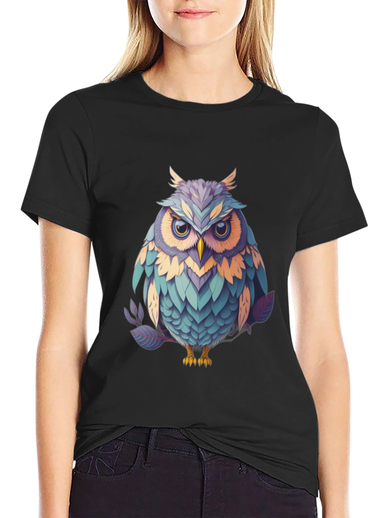 Owl Graphic Tee - Unique Bird Design