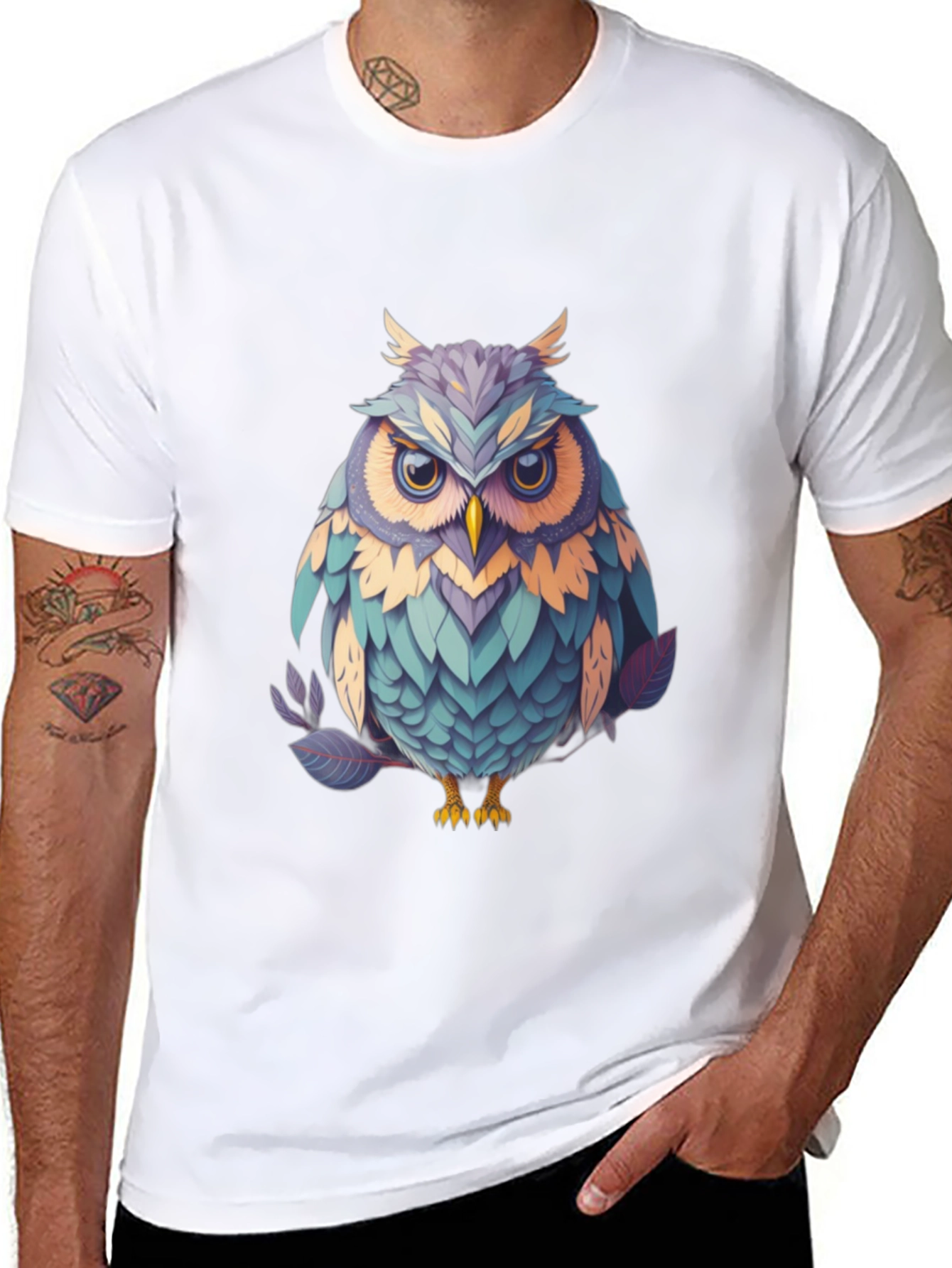 Owl Graphic Tee - Unique Bird Design