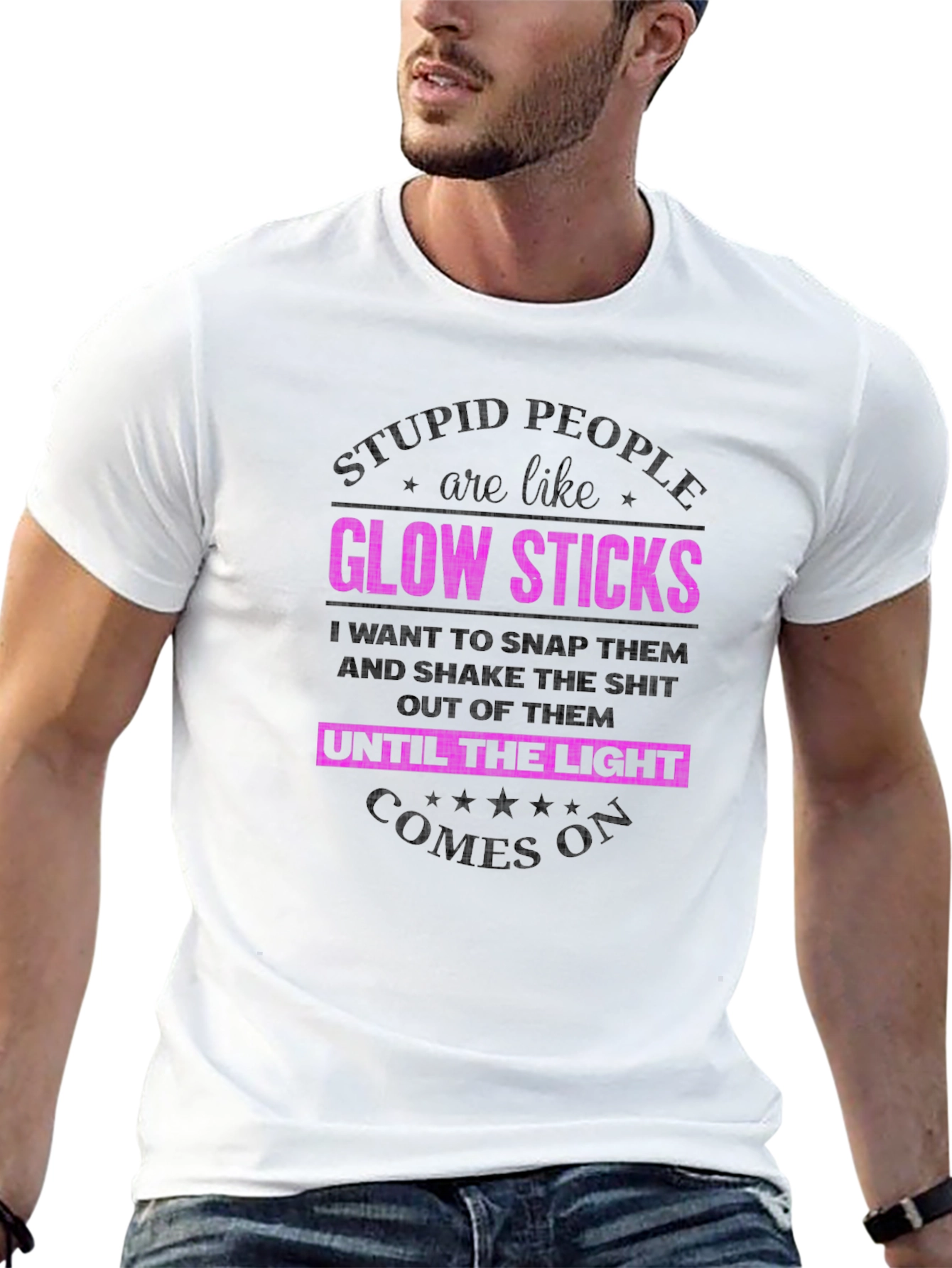 Stupid People are Like Glow Sticks Graphic Tee