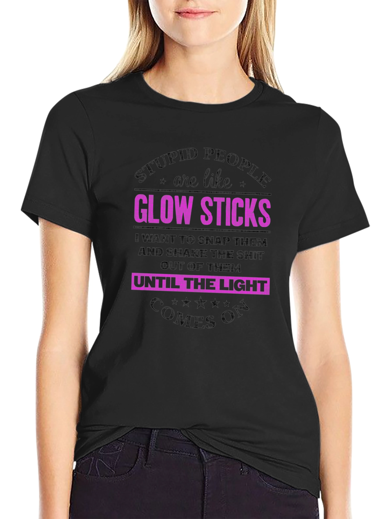 Stupid People are Like Glow Sticks Graphic Tee