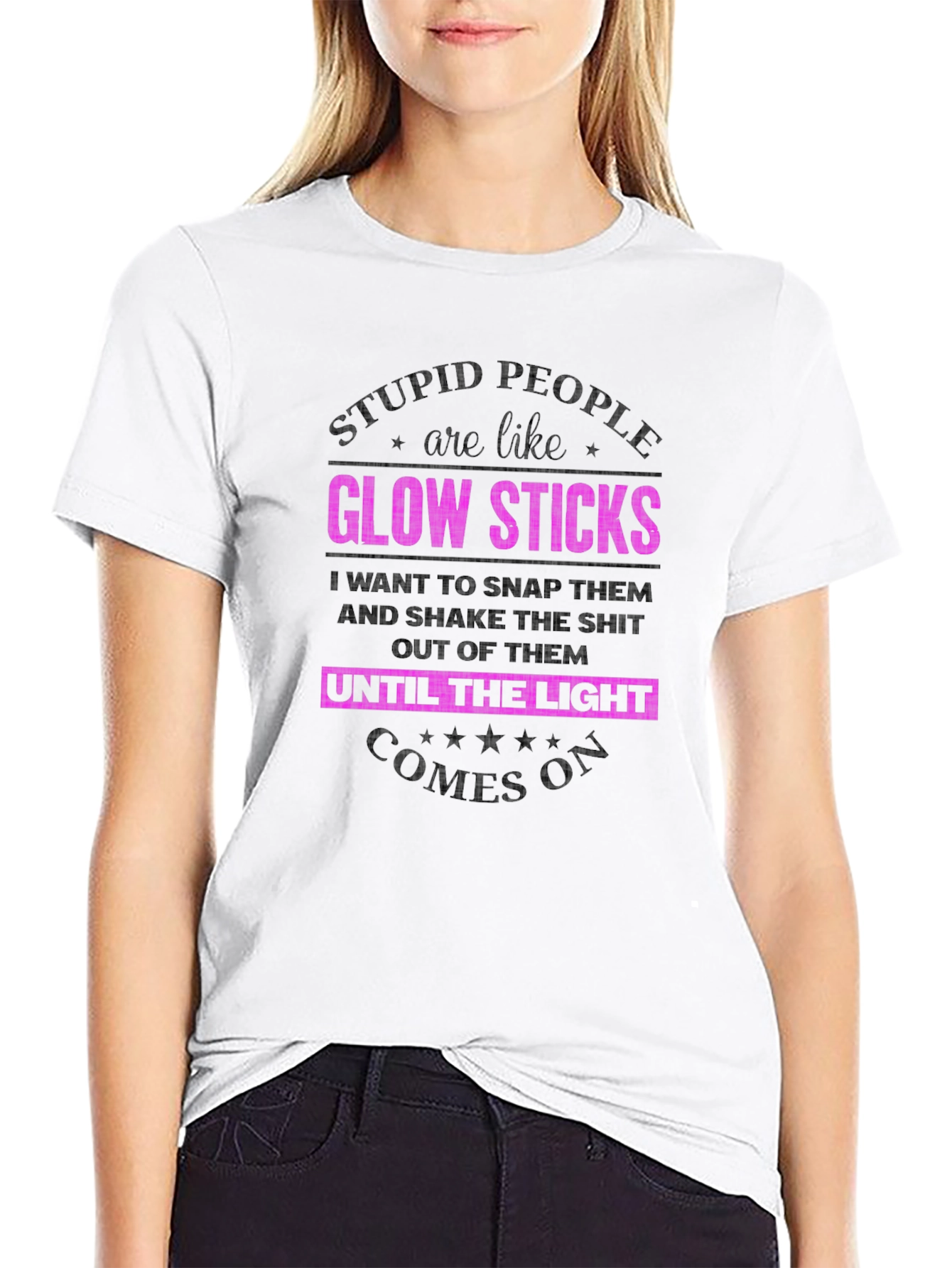 Stupid People are Like Glow Sticks Graphic Tee